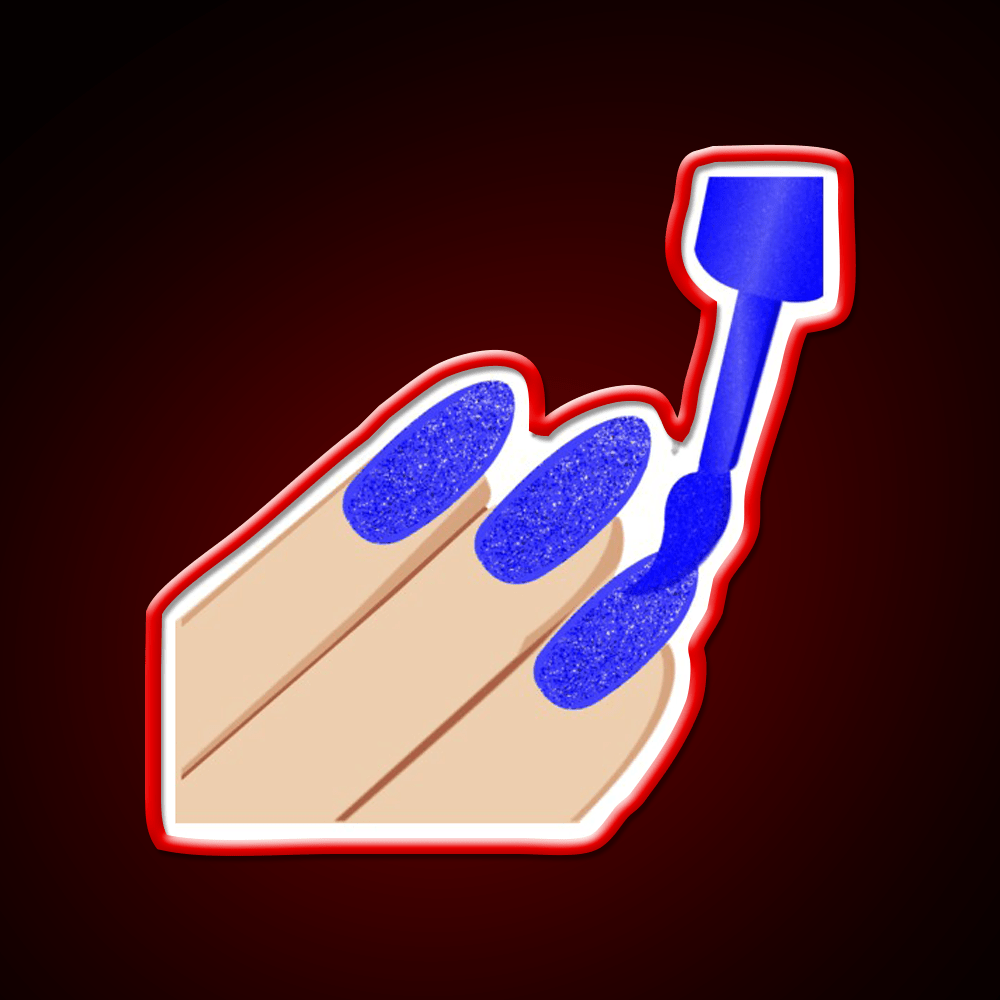 Blue Glitter Nail Salon Led Neon Sign Rgb Color - Shineneon