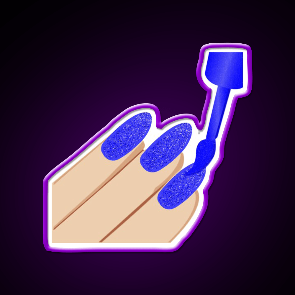 Blue Glitter Nail Salon Led Neon Sign Rgb Color - Shineneon