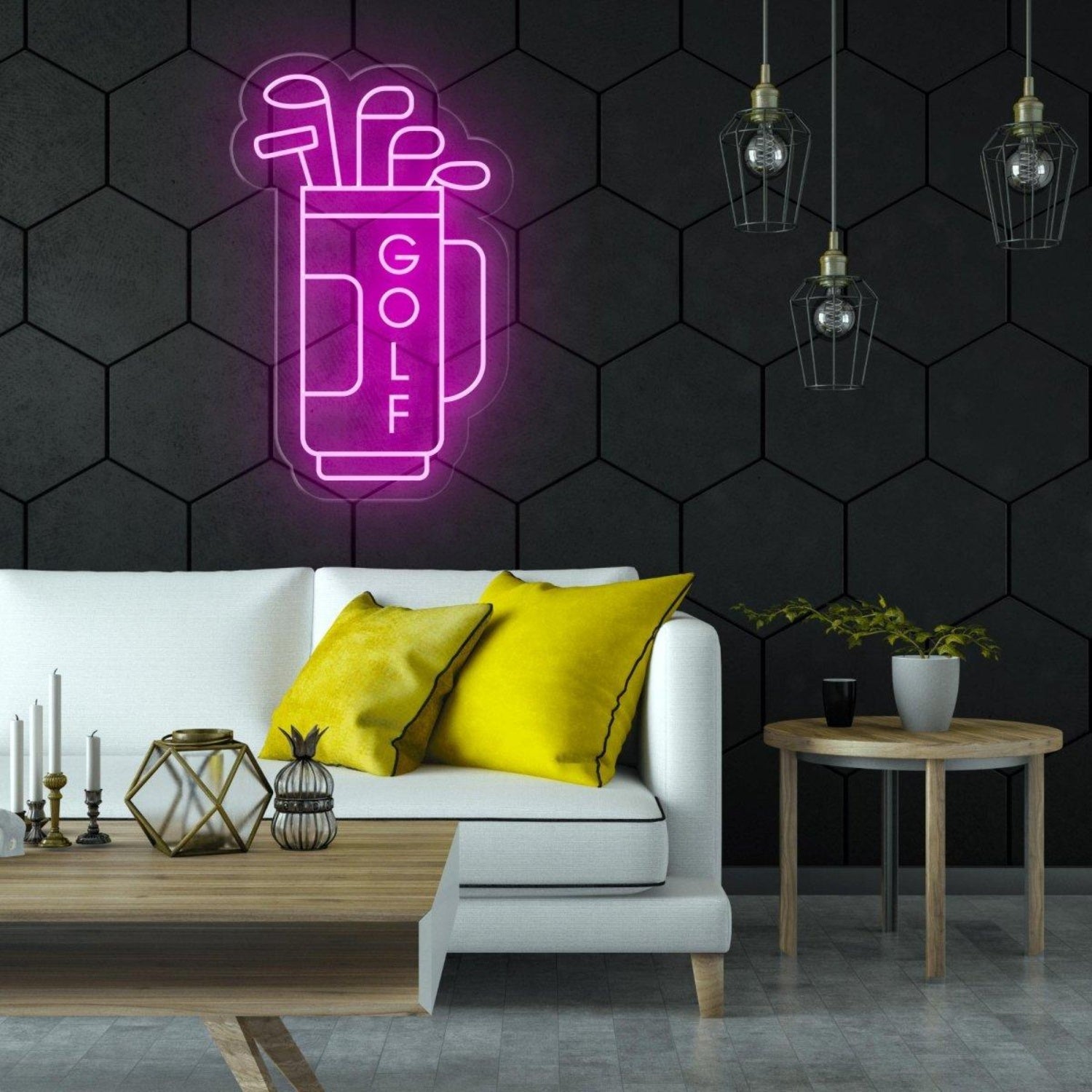 Blue Golf Bag Clubs Led Neon Sign For Indoor Sports Bar Decor | Shineneon