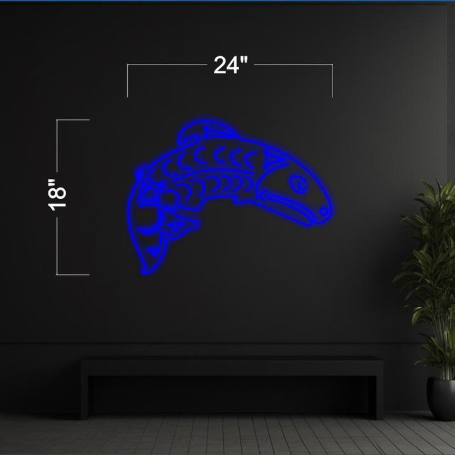 Blue-Green Fish Led Neon Sign For Home Decor | Shineneon