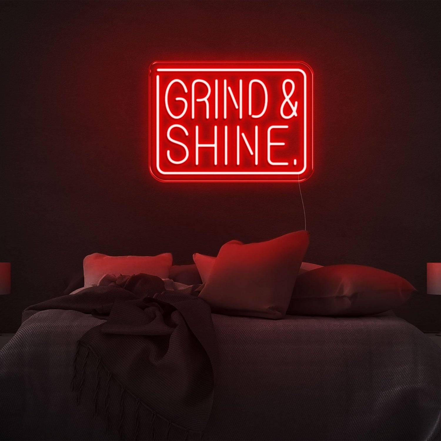Blue Grind Shine Led Neon Sign Modern Bedroom Wall Decor | Shineneon