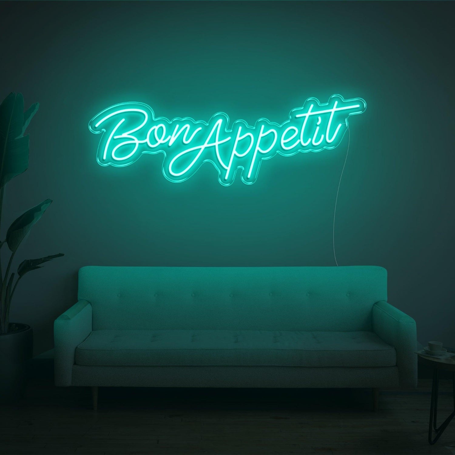 Blue Handwritten Bon Appetit Led Neon Sign For Home Restaurant Decor | Shineneon