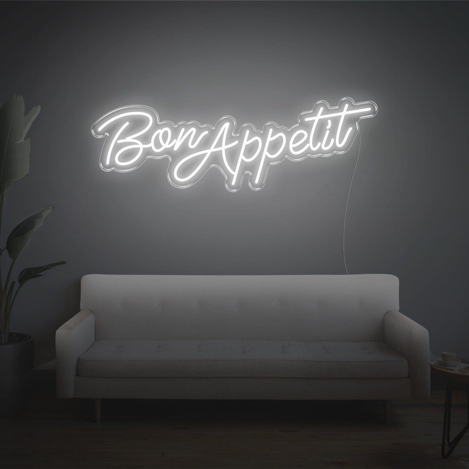 Blue Handwritten Bon Appetit Led Neon Sign For Home Restaurant Decor | Shineneon