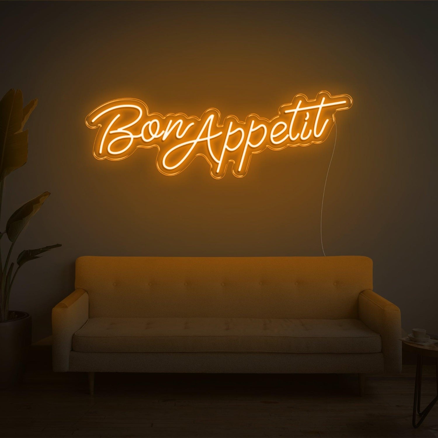 Blue Handwritten Bon Appetit Led Neon Sign For Home Restaurant Decor | Shineneon