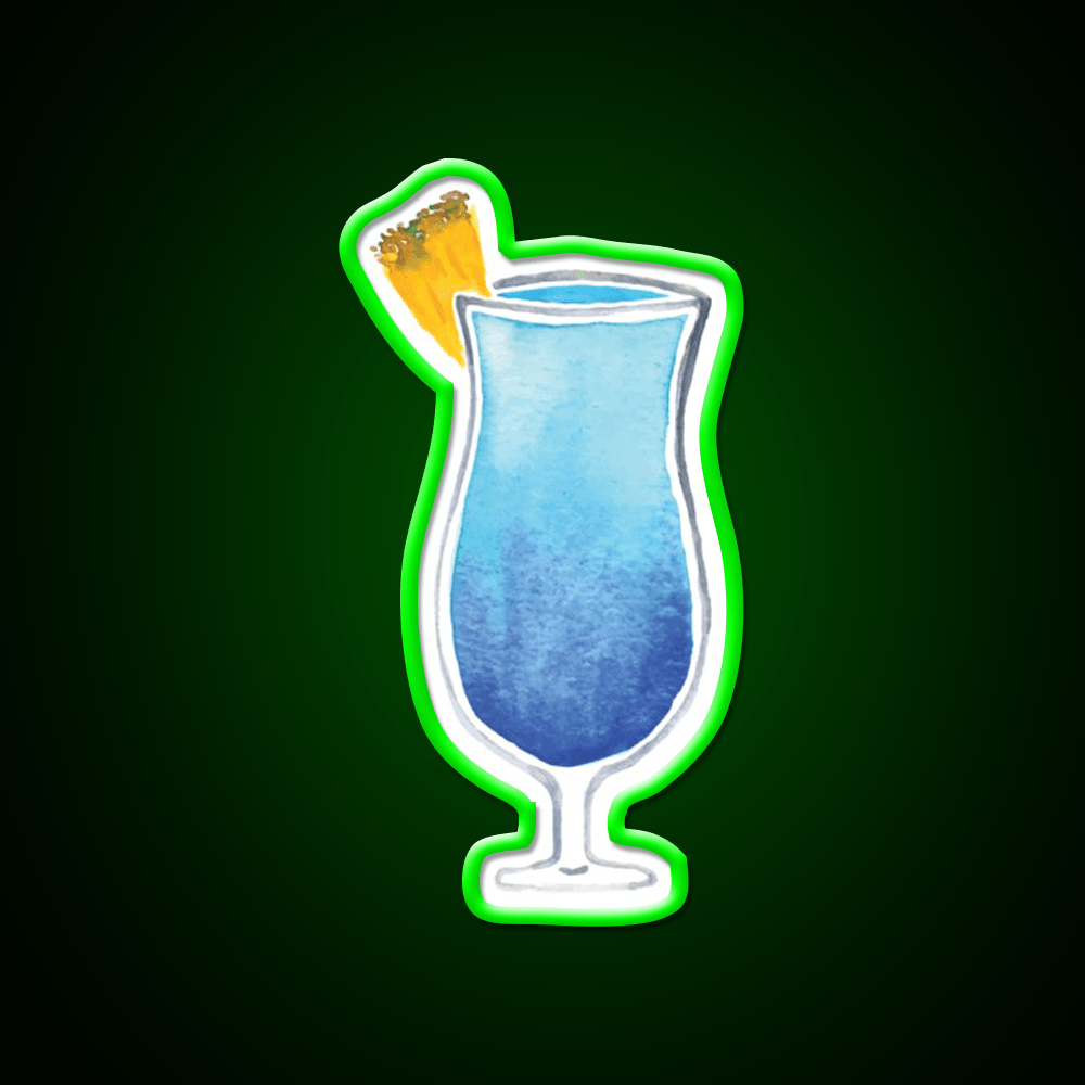 Blue Hawaiian Drink Cocktail Bar Decor Led Neon Sign Rgb Color - Shineneon