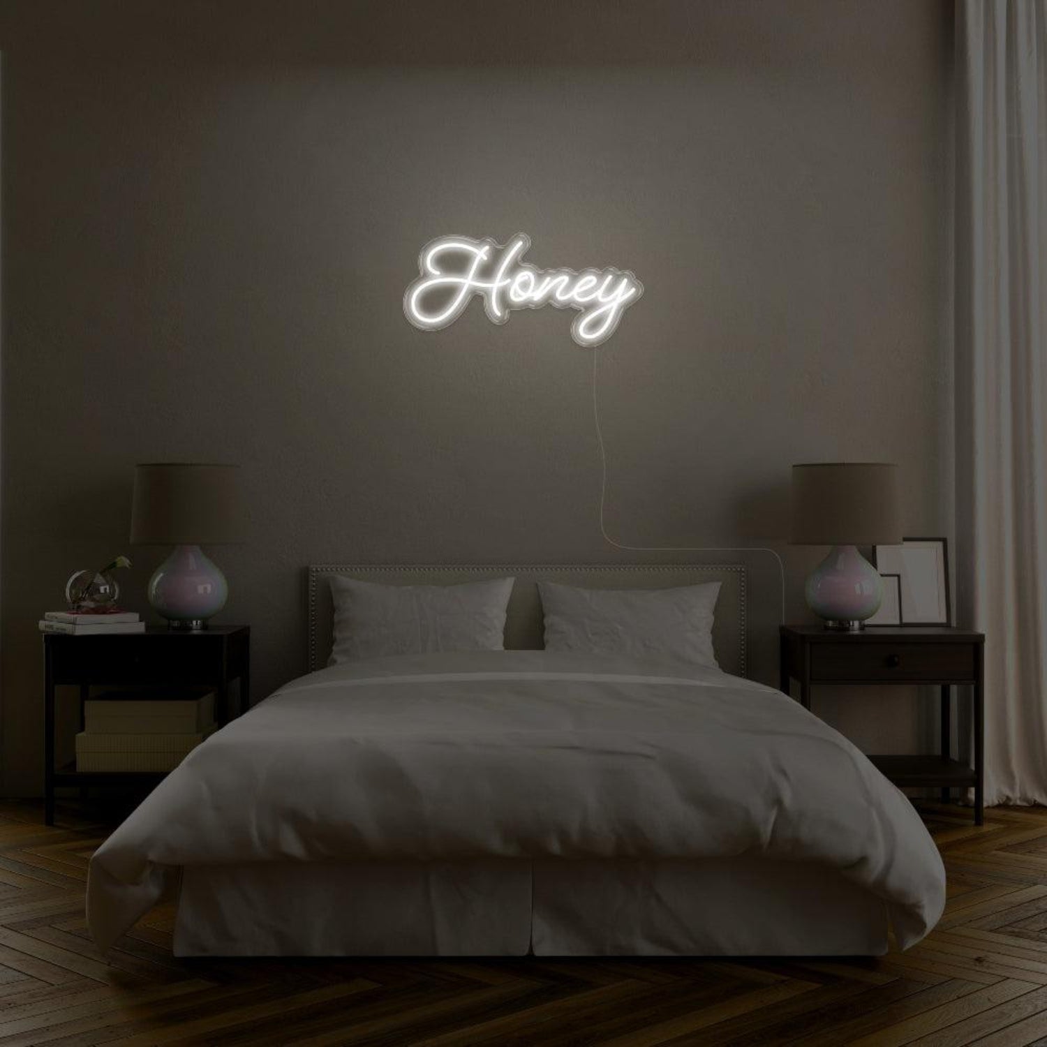 Blue Honey Led Neon Sign Modern Bedroom Wall Decor | Shineneon