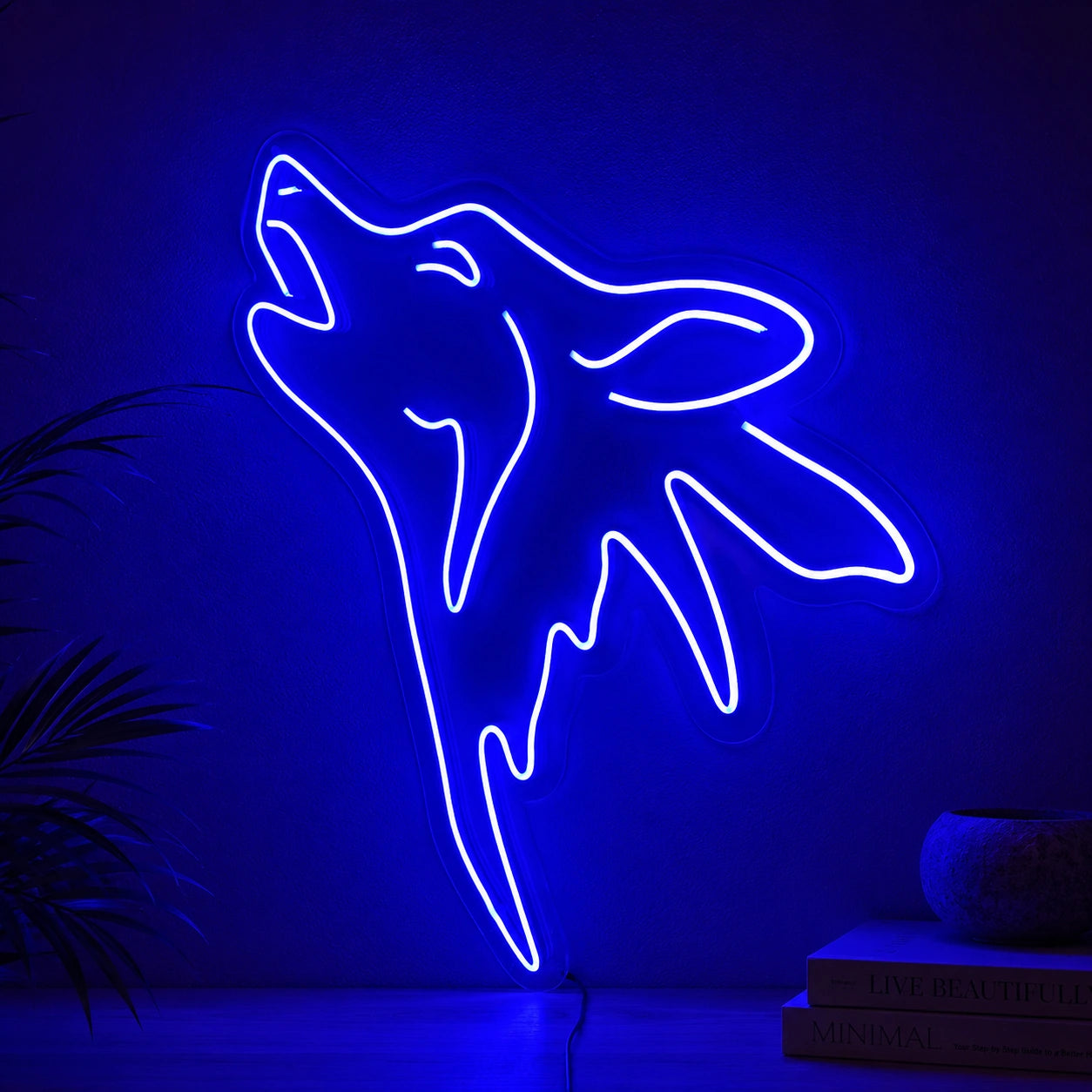 Blue Howling Wolf Neon Sign LED Neon Sign high-converting product image