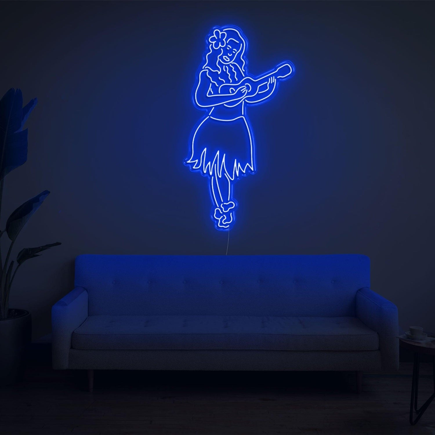Blue Hula Girl Musician Led Neon Sign For Modern Home Decor | Shineneon