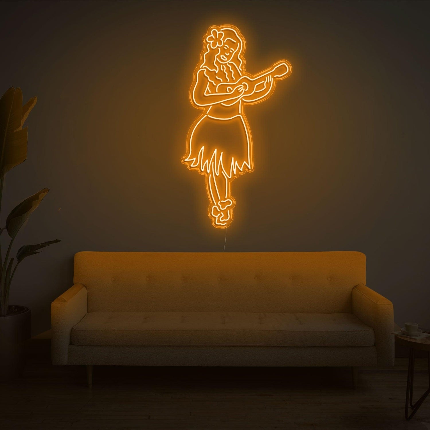 Blue Hula Girl Musician Led Neon Sign For Modern Home Decor | Shineneon