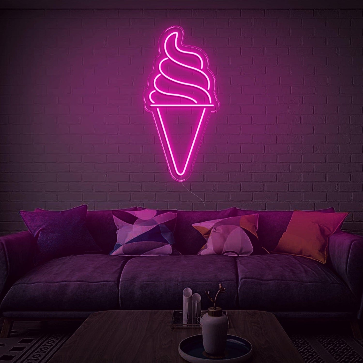Blue Ice Cream Cone Led Neon Sign For Modern Living Room Home Decor | Shineneon