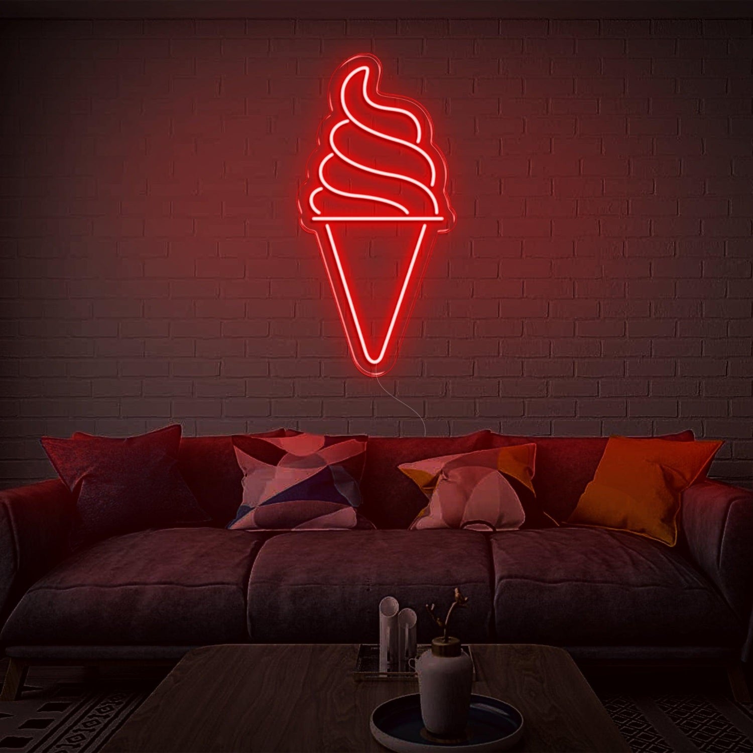 Blue Ice Cream Cone Led Neon Sign For Modern Living Room Home Decor | Shineneon