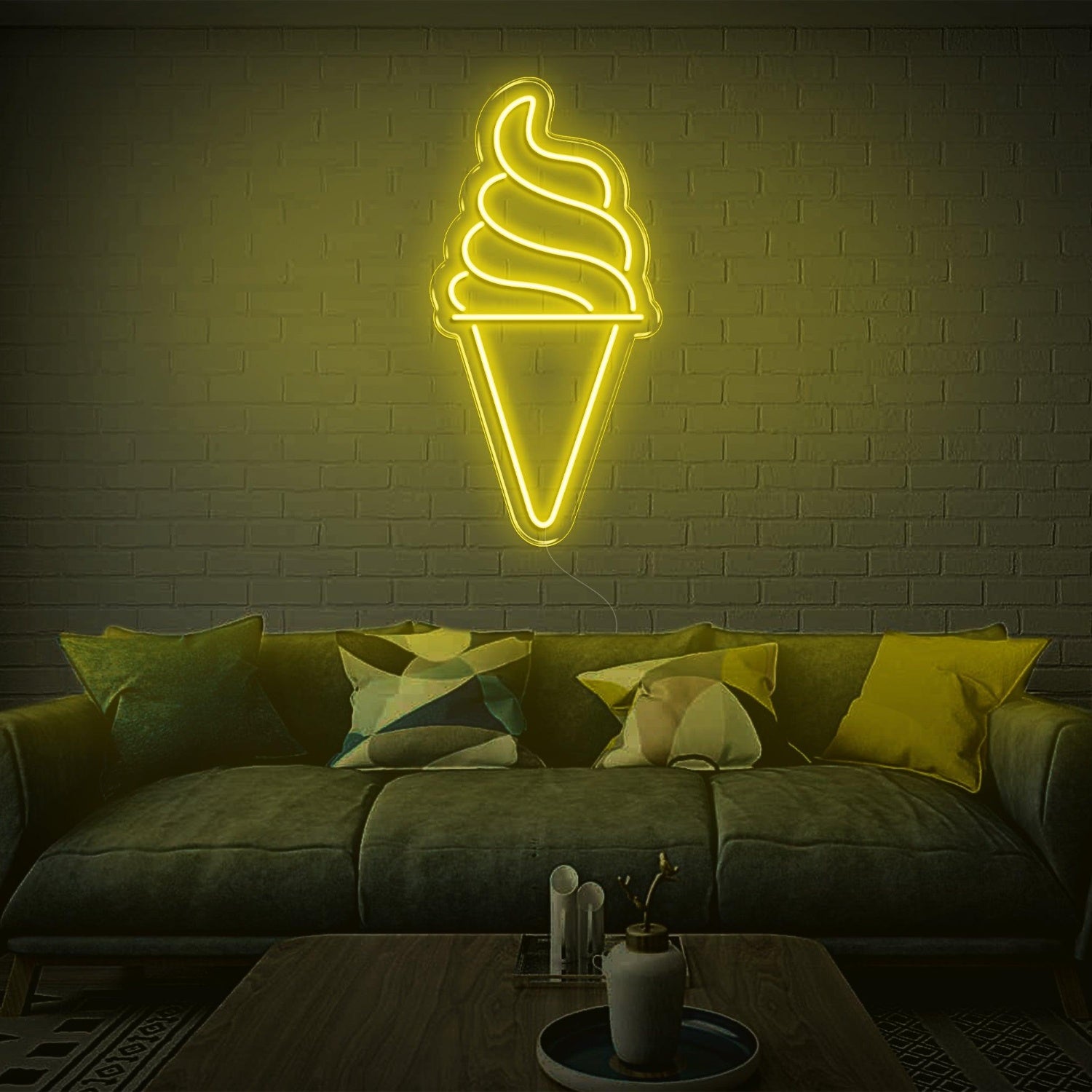 Blue Ice Cream Cone Led Neon Sign For Modern Living Room Home Decor | Shineneon