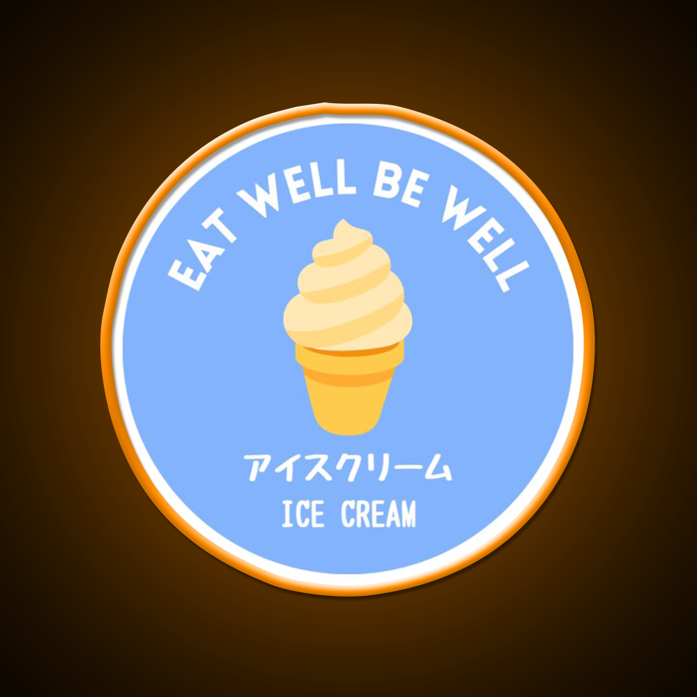 Blue Ice Cream Japanese Cafe Food Sweet Snack Food Led Neon Sign Rgb Color
