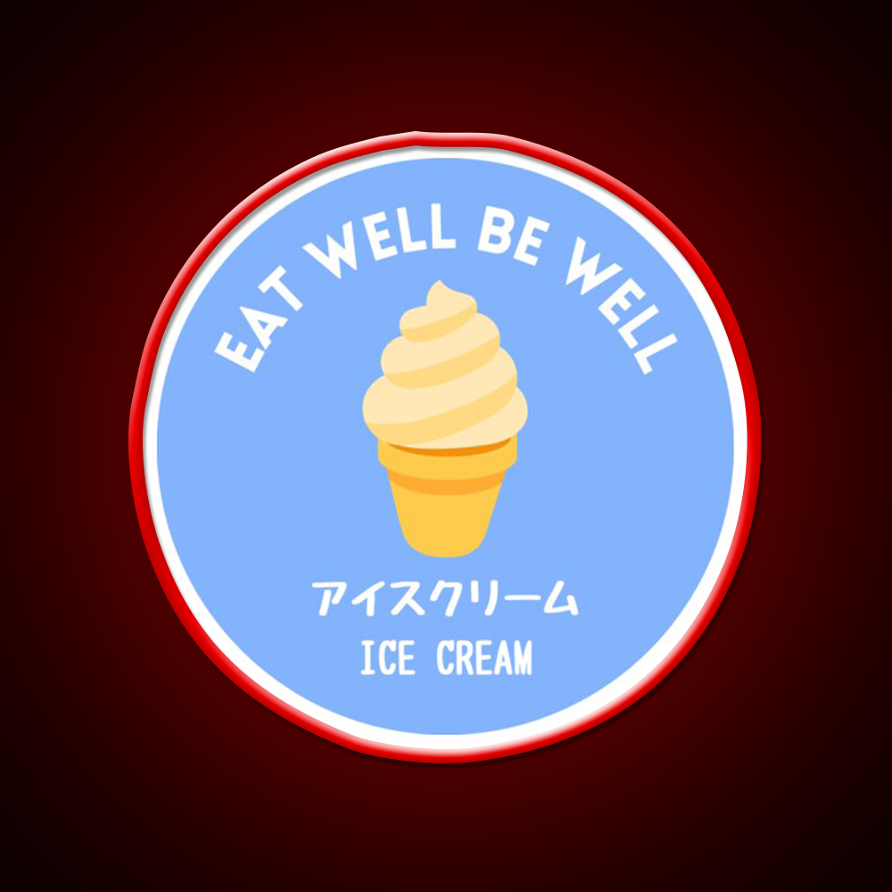 Blue Ice Cream Japanese Cafe Food Sweet Snack Food Led Neon Sign Rgb Color