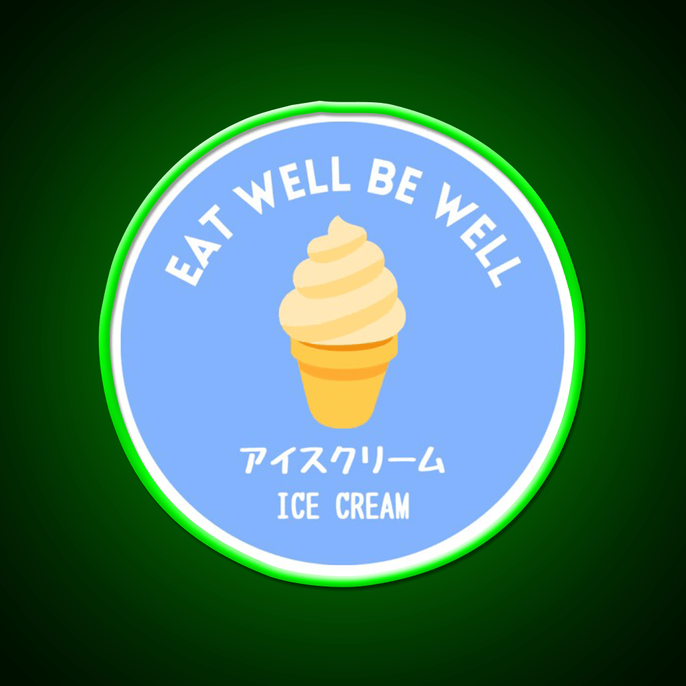 Blue Ice Cream Japanese Cafe Food Sweet Snack Food Led Neon Sign Rgb Color - Shineneon