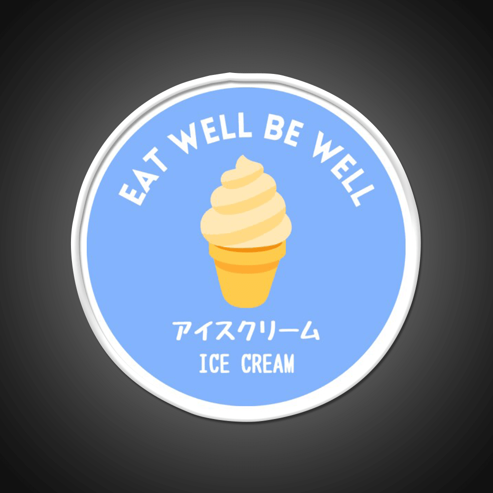 Blue Ice Cream Japanese Cafe Food Sweet Snack Food Led Neon Sign Rgb Color - Shineneon