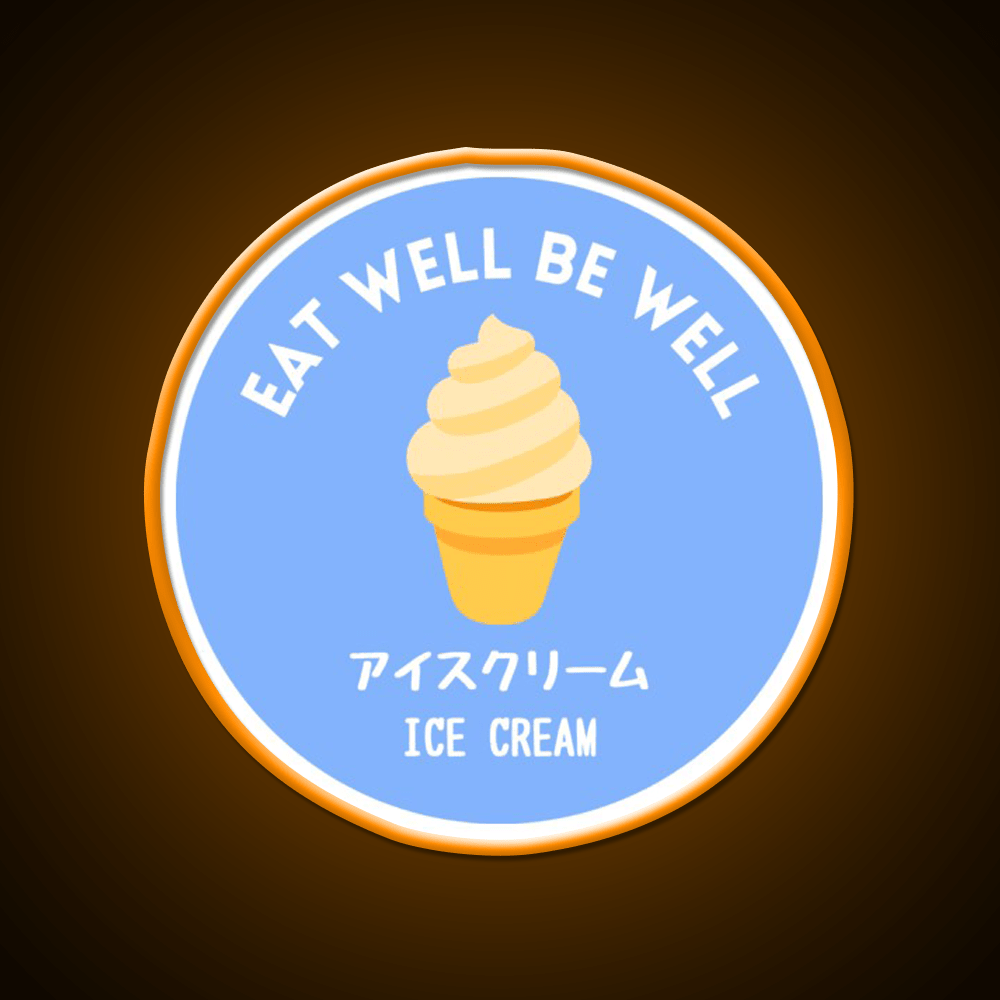 Blue Ice Cream Japanese Cafe Food Sweet Snack Food Led Neon Sign Rgb Color - Shineneon