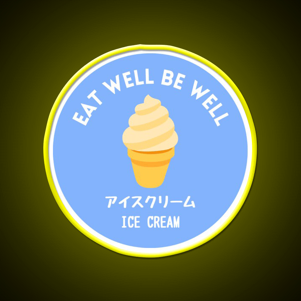 Blue Ice Cream Japanese Cafe Food Sweet Snack Food Led Neon Sign Rgb Color