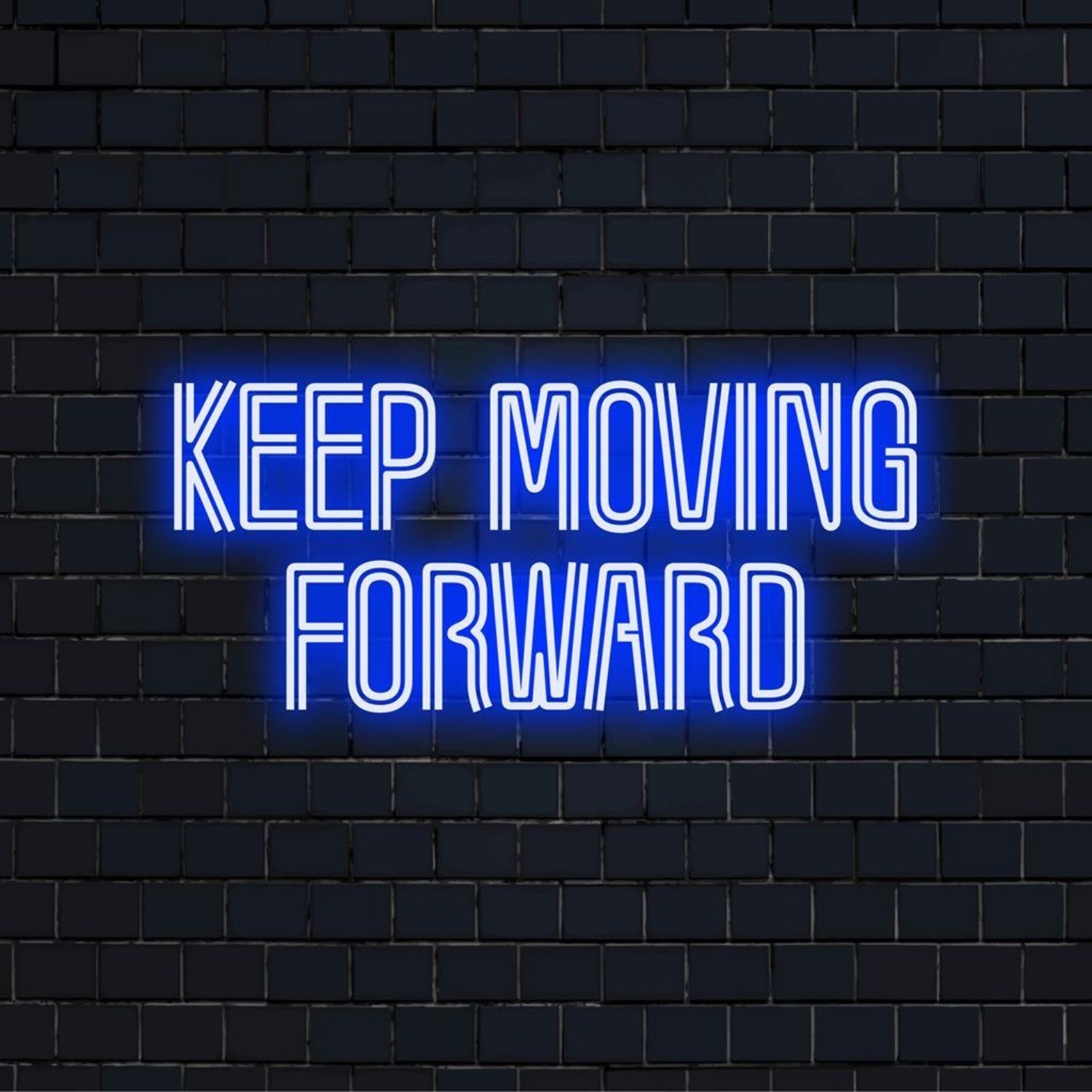Blue Keep Moving Forward Led Neon Sign Gym Office Wall Art | Shineneon