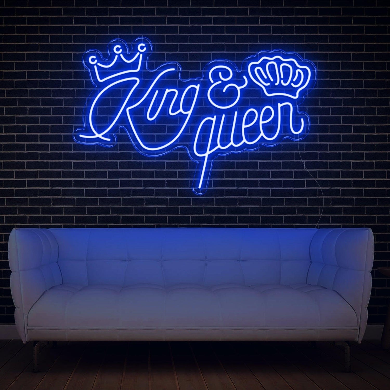Blue King Queen Crown Led Neon Sign For Home Bar Decor | Shineneon