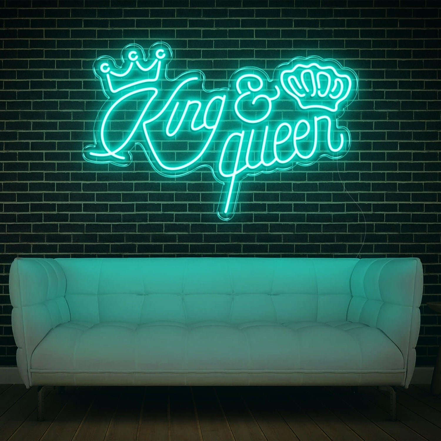 Blue King Queen Crown Led Neon Sign For Home Bar Decor | Shineneon