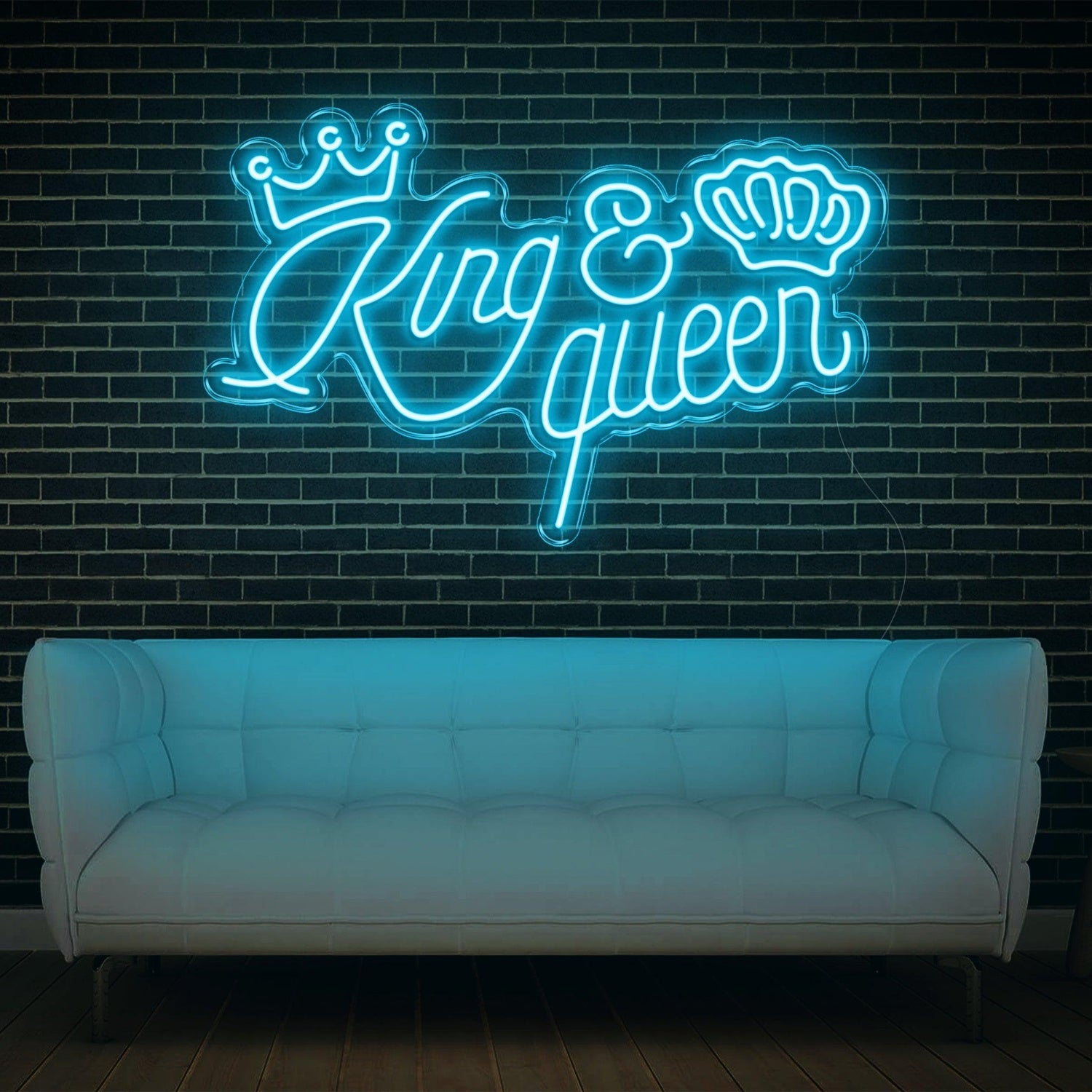 Blue King Queen Crown Led Neon Sign For Home Bar Decor | Shineneon