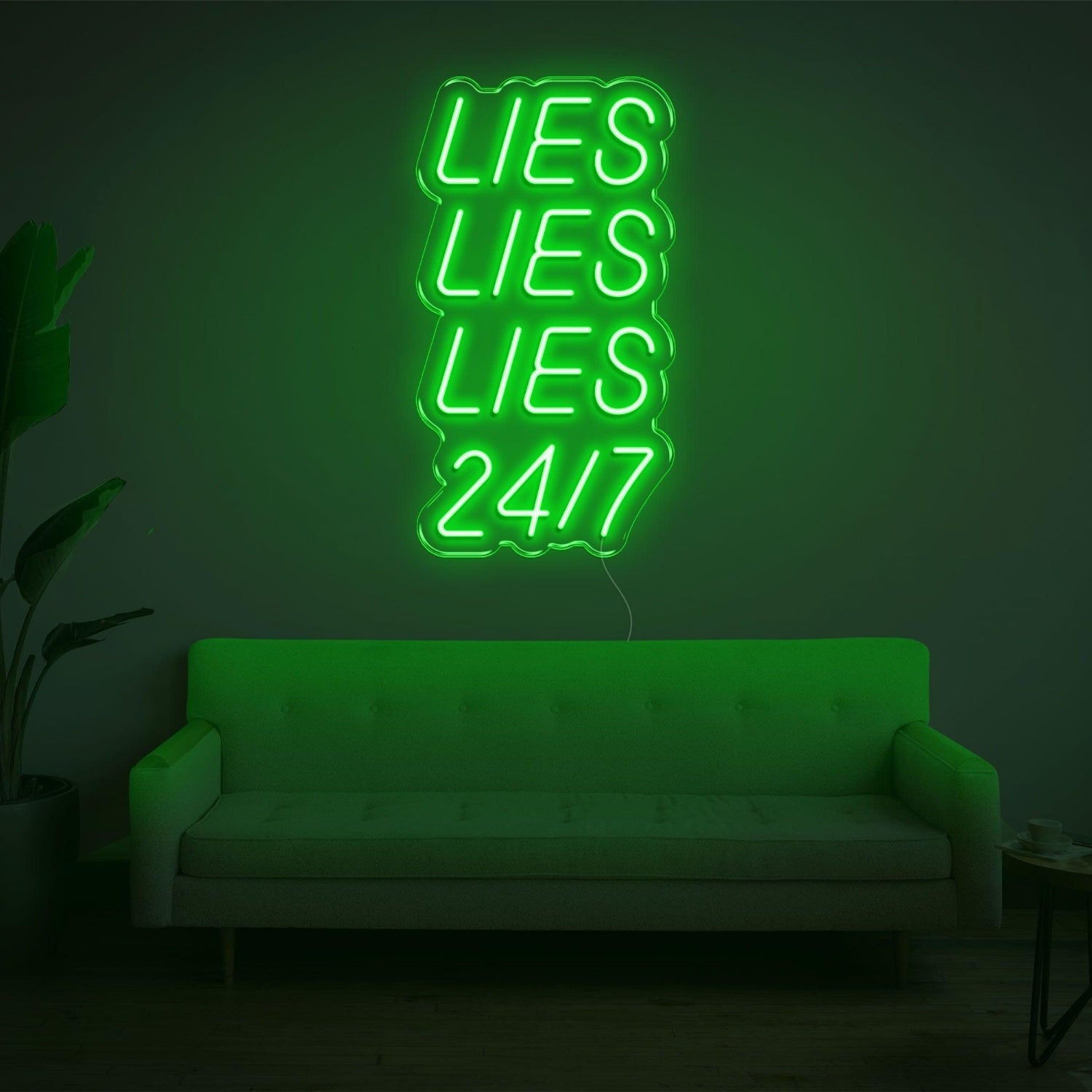 Blue Lies Lies Lies 24-7 Led Neon Sign For Home Wall Decor | Shineneon