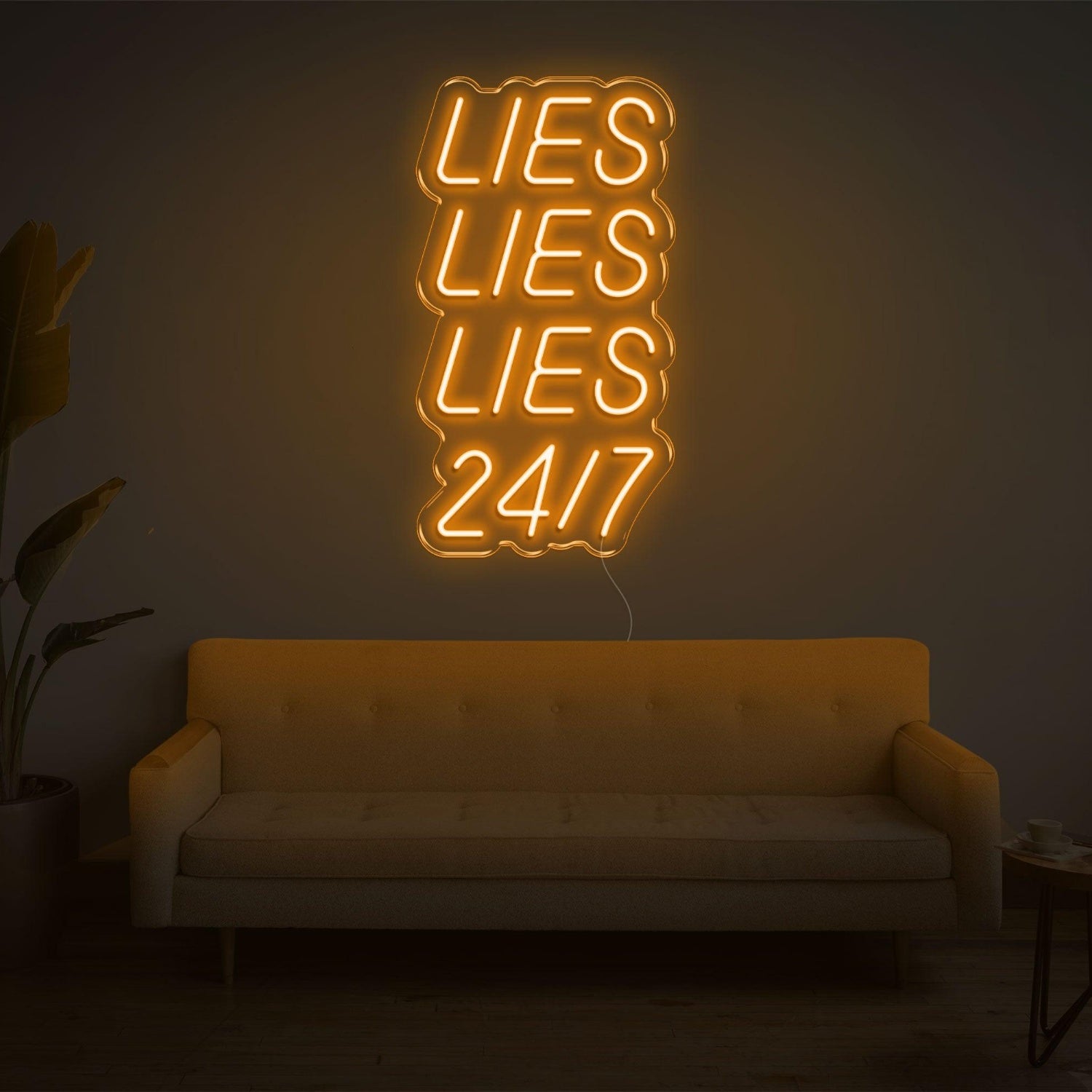 Blue Lies Lies Lies 24-7 Led Neon Sign For Home Wall Decor | Shineneon