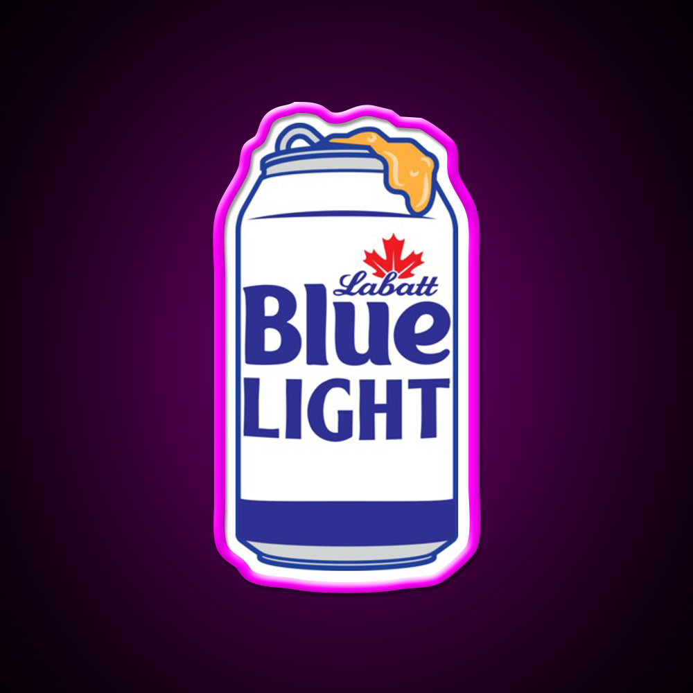 Blue Light Can Beer Bar Decor Led Neon Sign Rgb Color - Neon sign mounted on wall in room