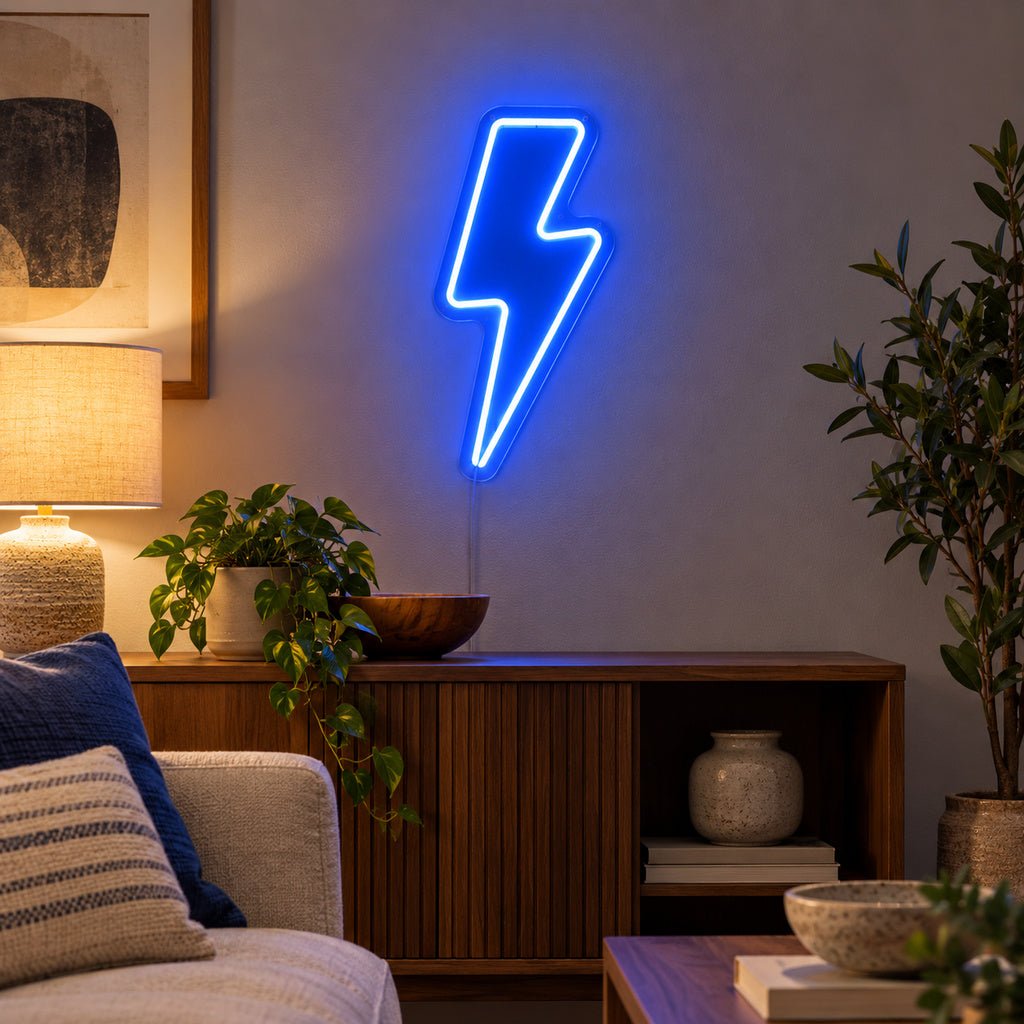 Blue Lightning Bolt LED Neon Sign - Shineneon