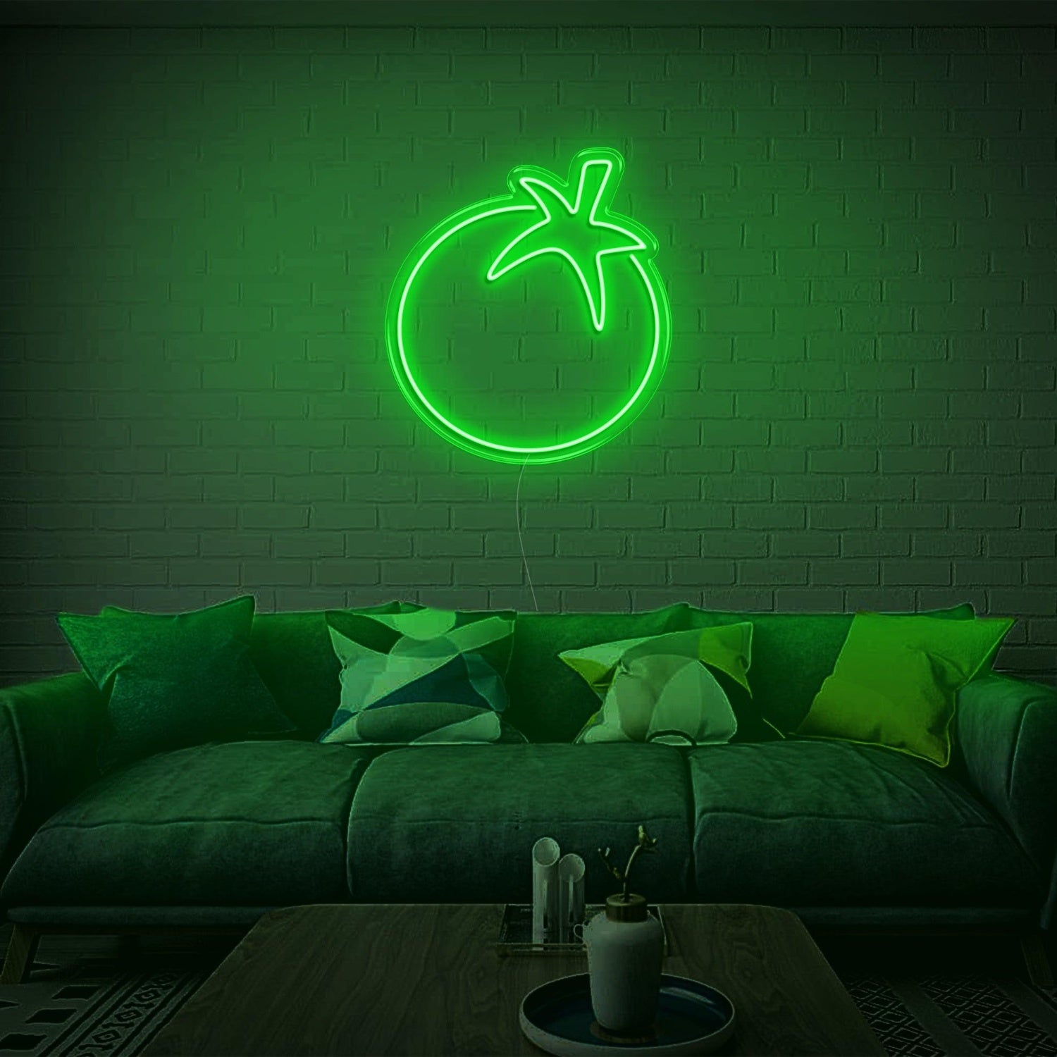 Blue Line Art Tomato Led Neon Sign For Modern Home Decor | Shineneon