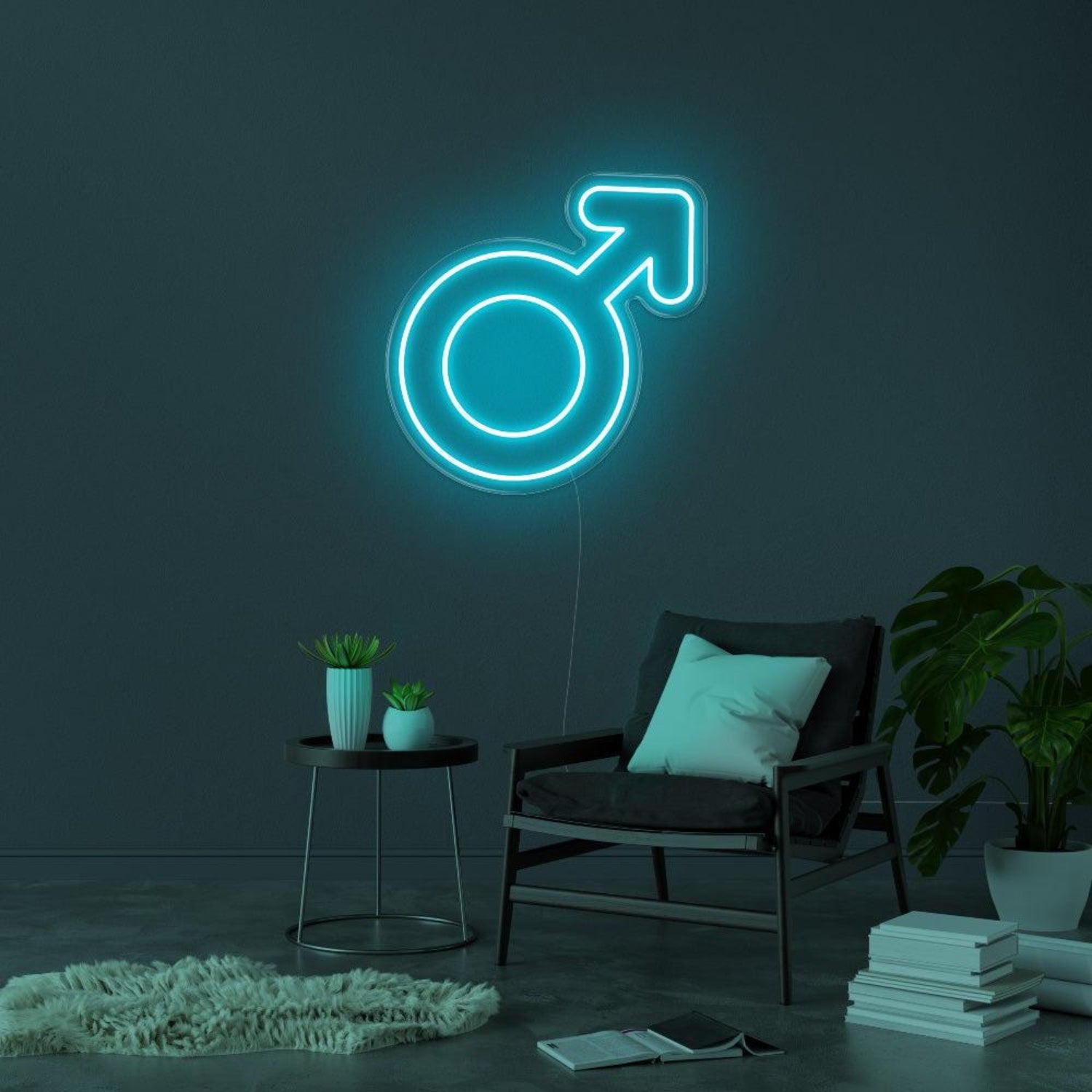 Blue Male Symbol Led Neon Sign For Modern Home Decor | Shineneon