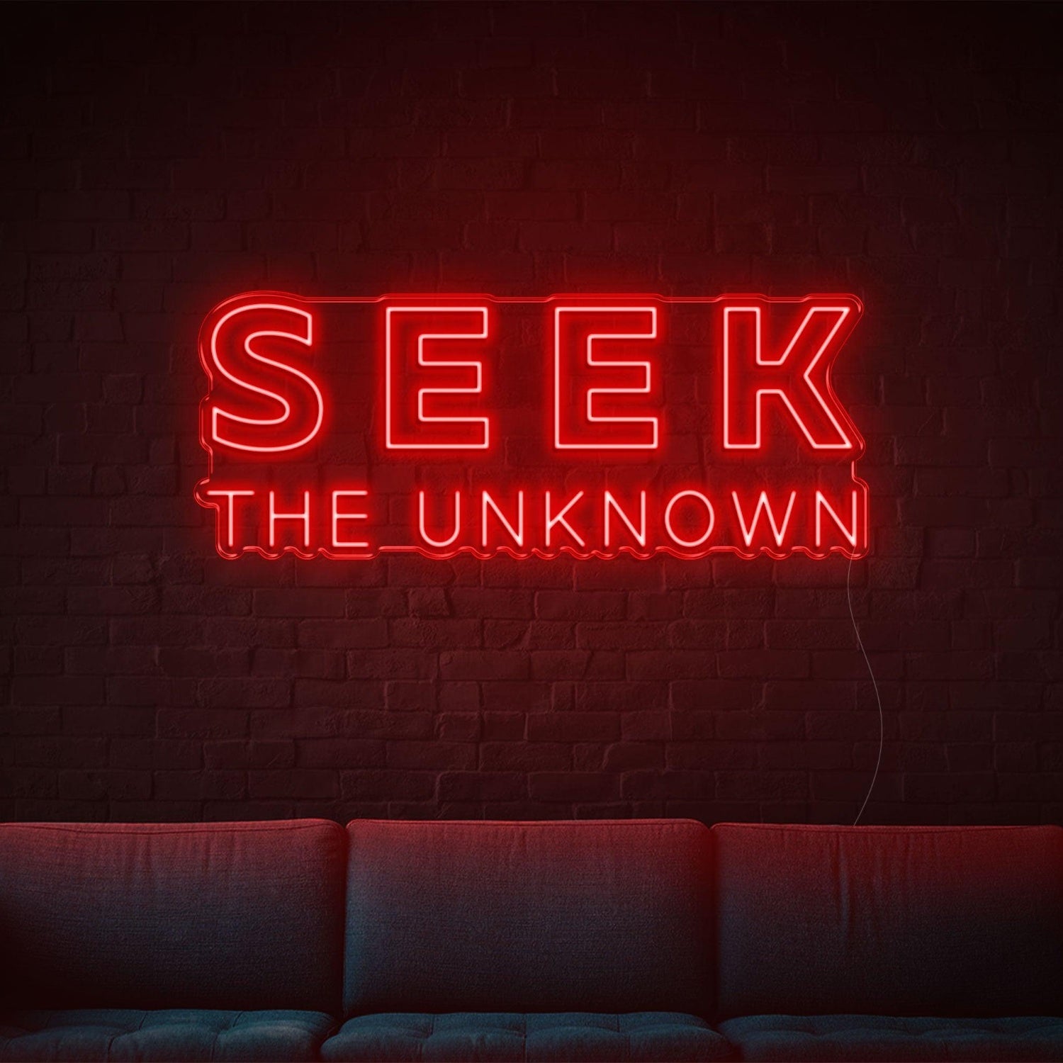 Blue Modern Seek The Unknown Led Neon Sign For Home Studio Decor | Shineneon
