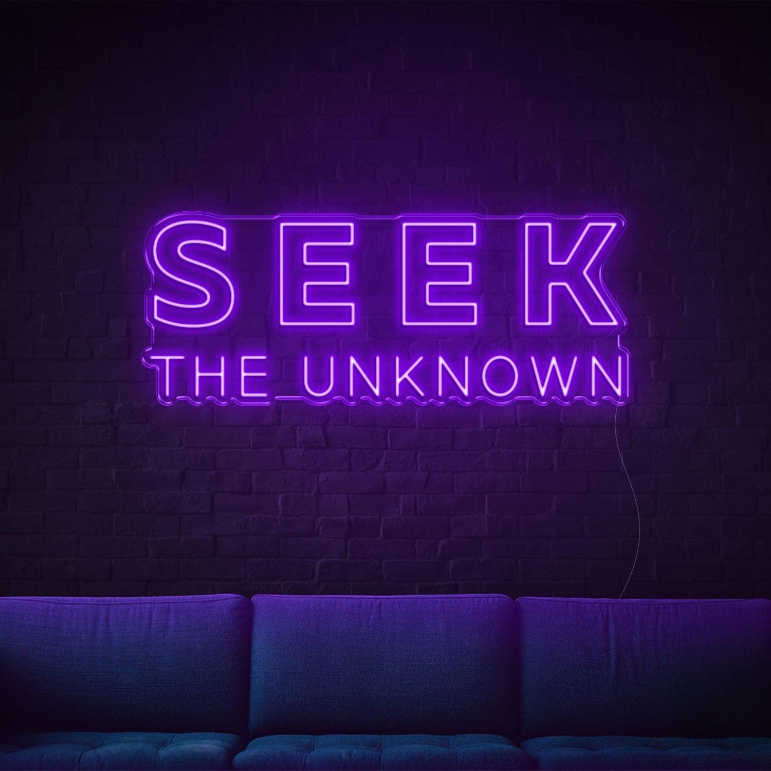 Blue Modern Seek The Unknown Led Neon Sign For Home Studio Decor | Shineneon