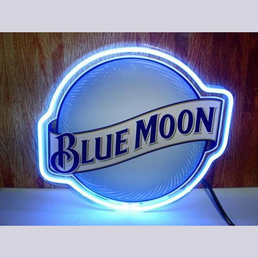 Blue Moon Neon Sign For Store Beer Bar Pub Garage Room - Shineneon