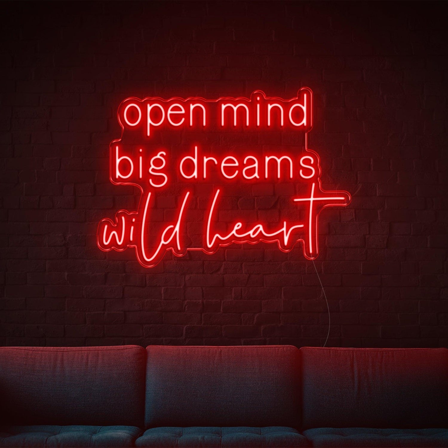 Blue Open Mind Big Dreams Wild Heart Led Neon Sign For Indoor Wall Decor | Shineneon
