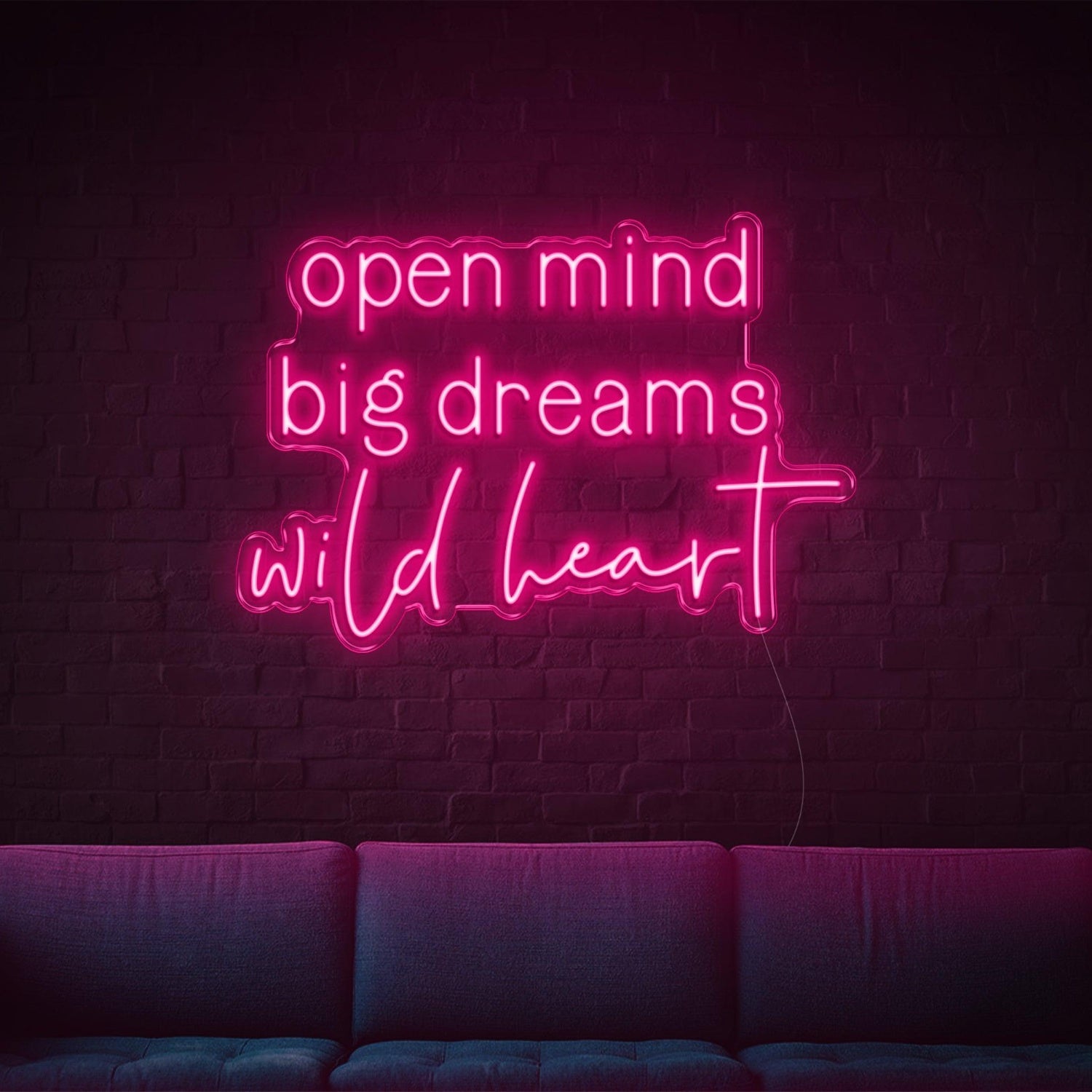 Blue Open Mind Big Dreams Wild Heart Led Neon Sign For Indoor Wall Decor | Shineneon