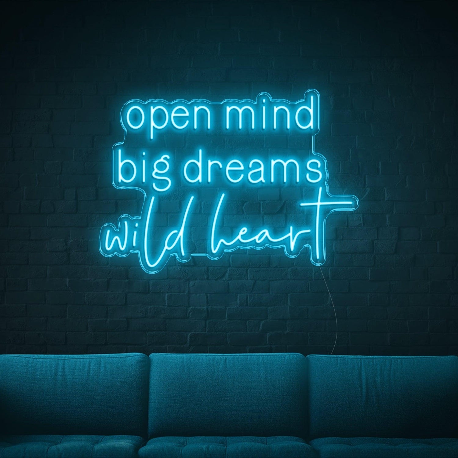 Blue Open Mind Big Dreams Wild Heart Led Neon Sign For Indoor Wall Decor | Shineneon