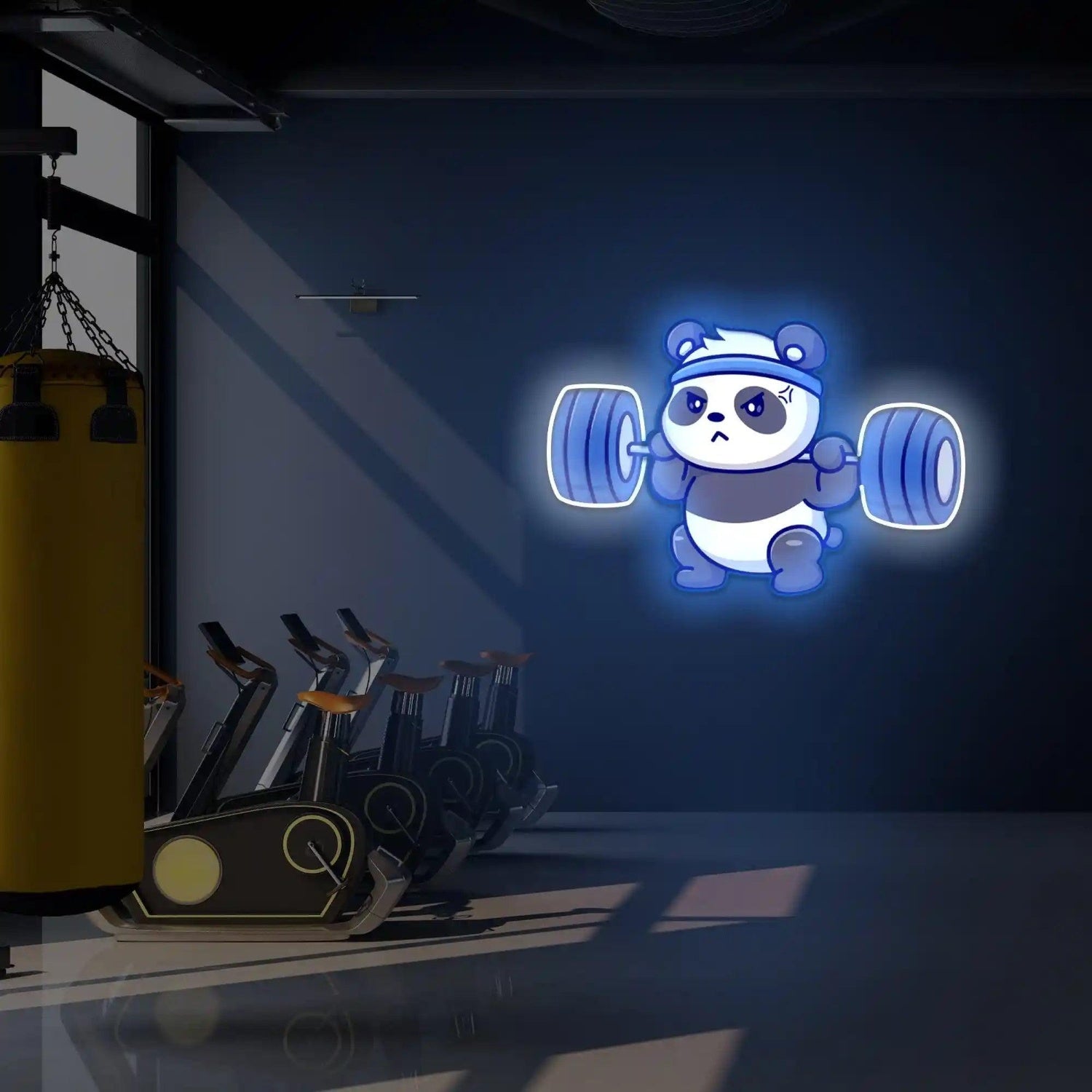 Blue Panda Gym LED Neon Sign Fitness Room Wall Art | Shineneon