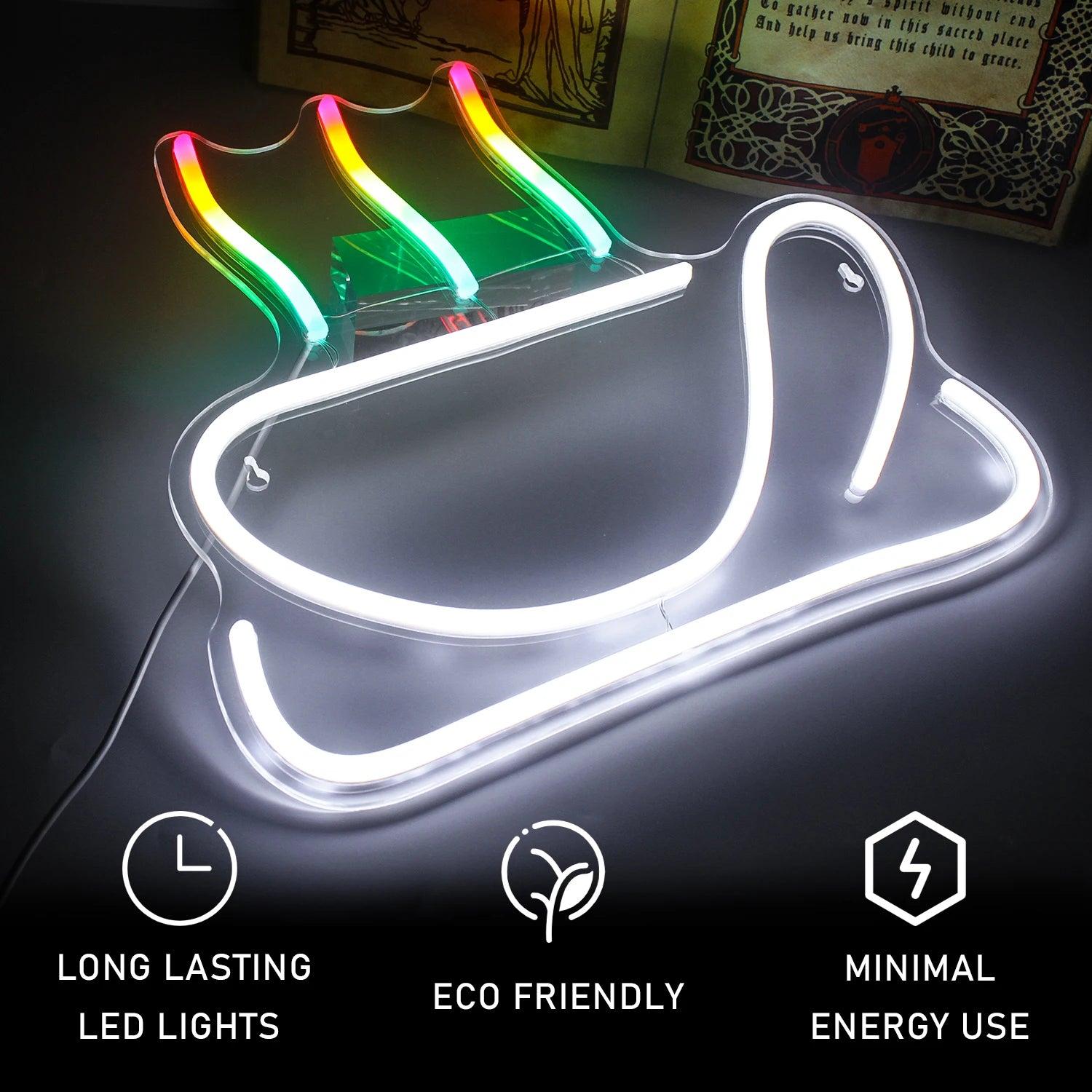 Blue-Pink Gradient Sleigh Led Neon Sign Modern Home Decor | Shineneon