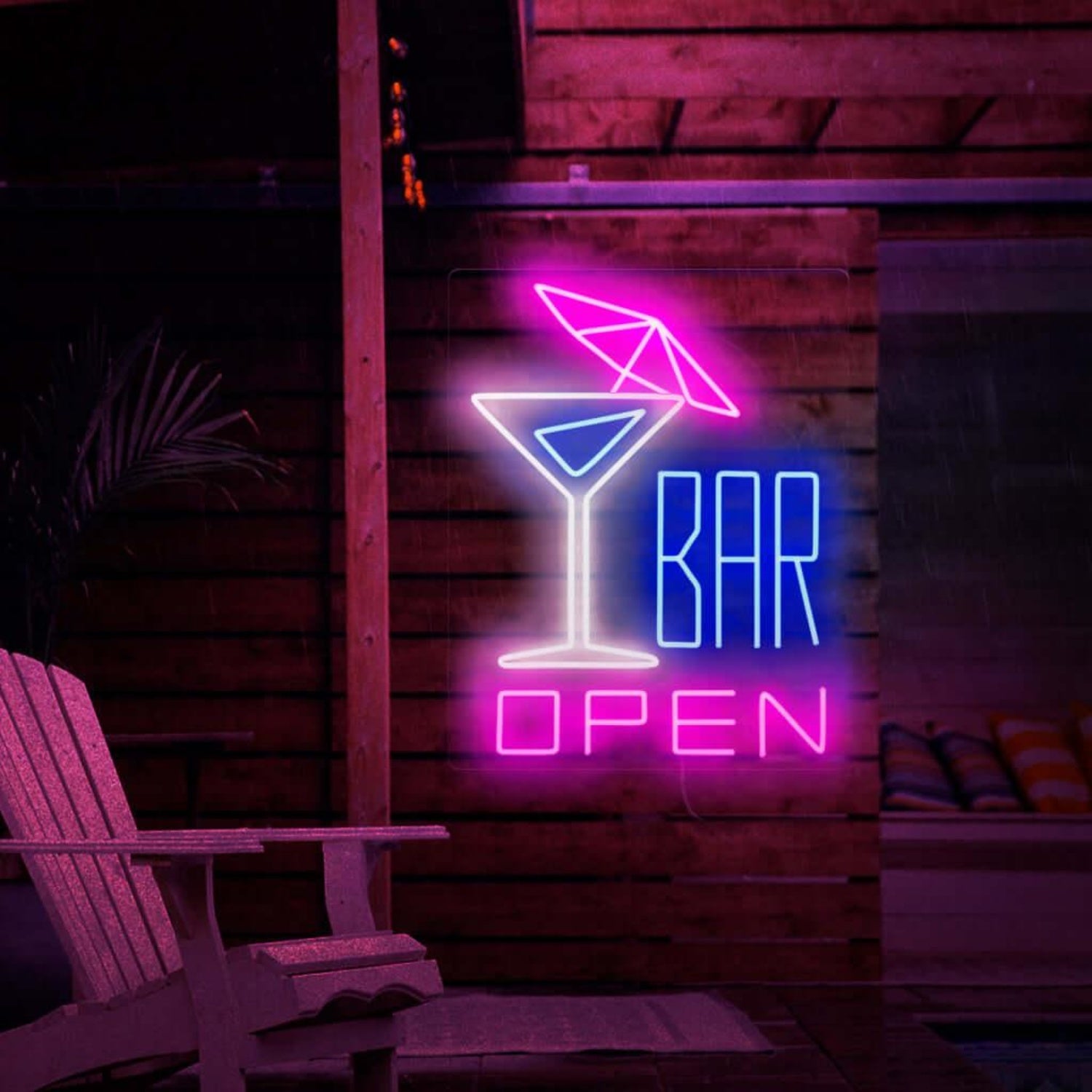 Blue Purple White Cocktail Bar Open Led Neon Sign For Nightclub Pub Decor | Shineneon