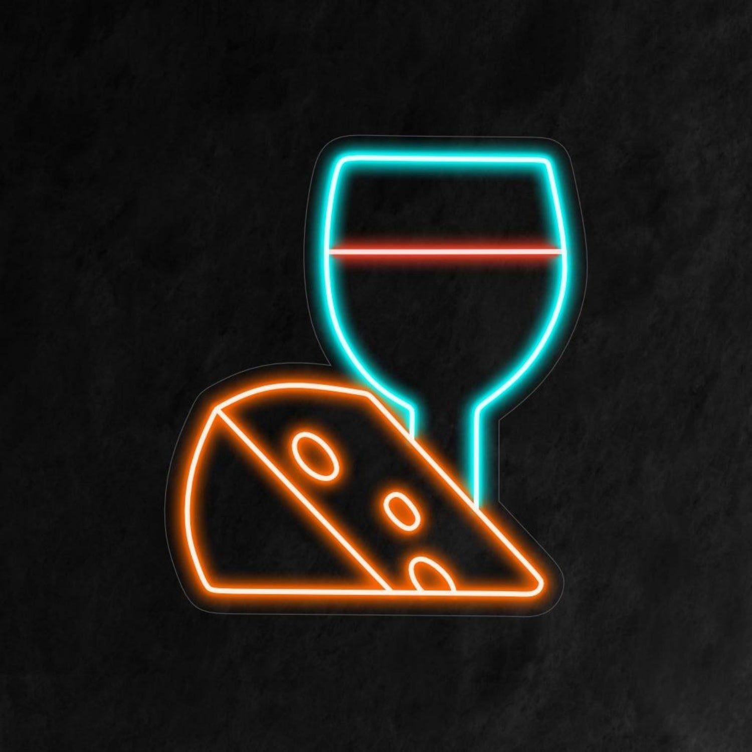 Blue Red Orange Cheese Wine Led Neon Sign For Bar Restaurant Decor | Shineneon
