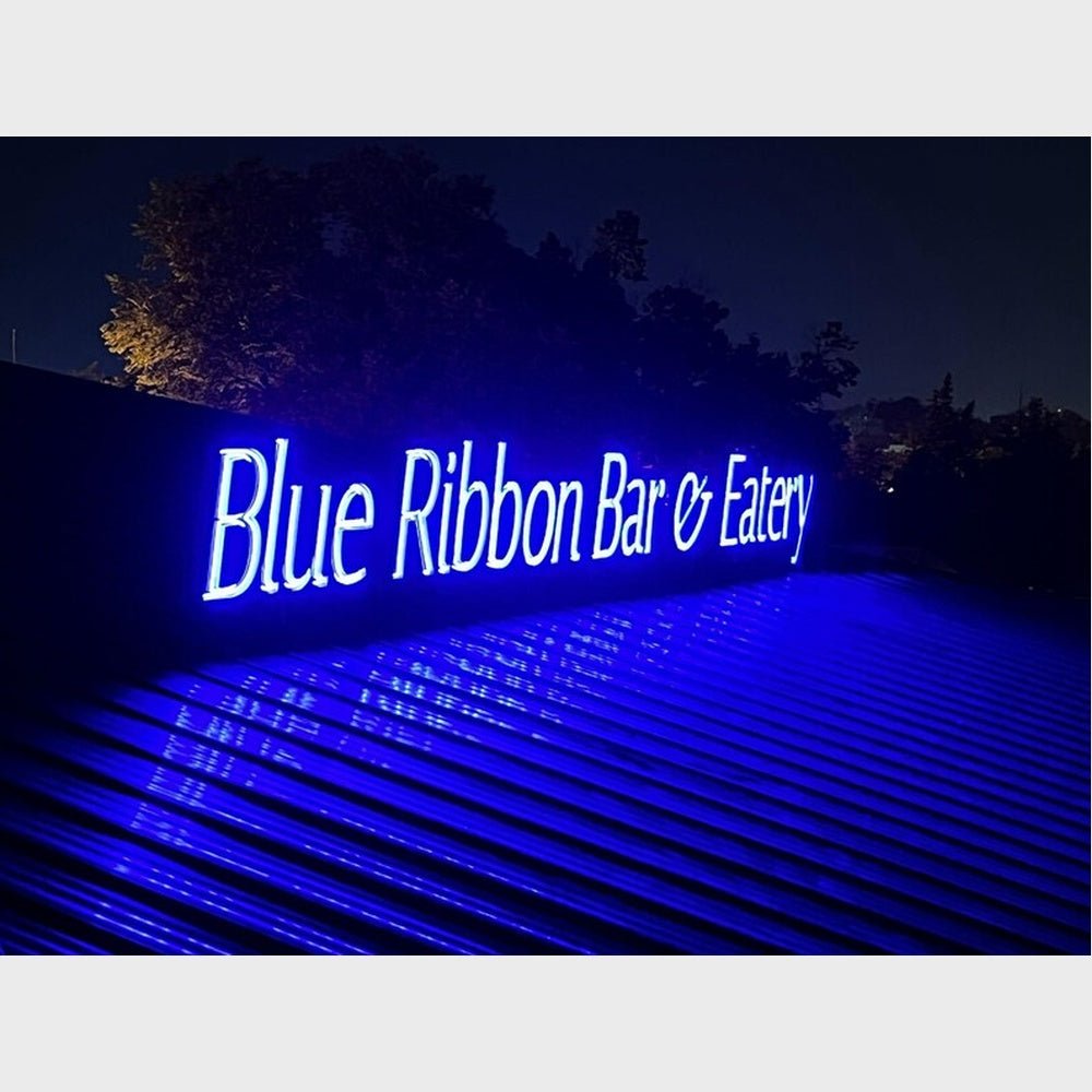 Blue Ribbon Bar Eater 3D Frontlit And Backlit Channel Letter Led Light Sign - Shineneon