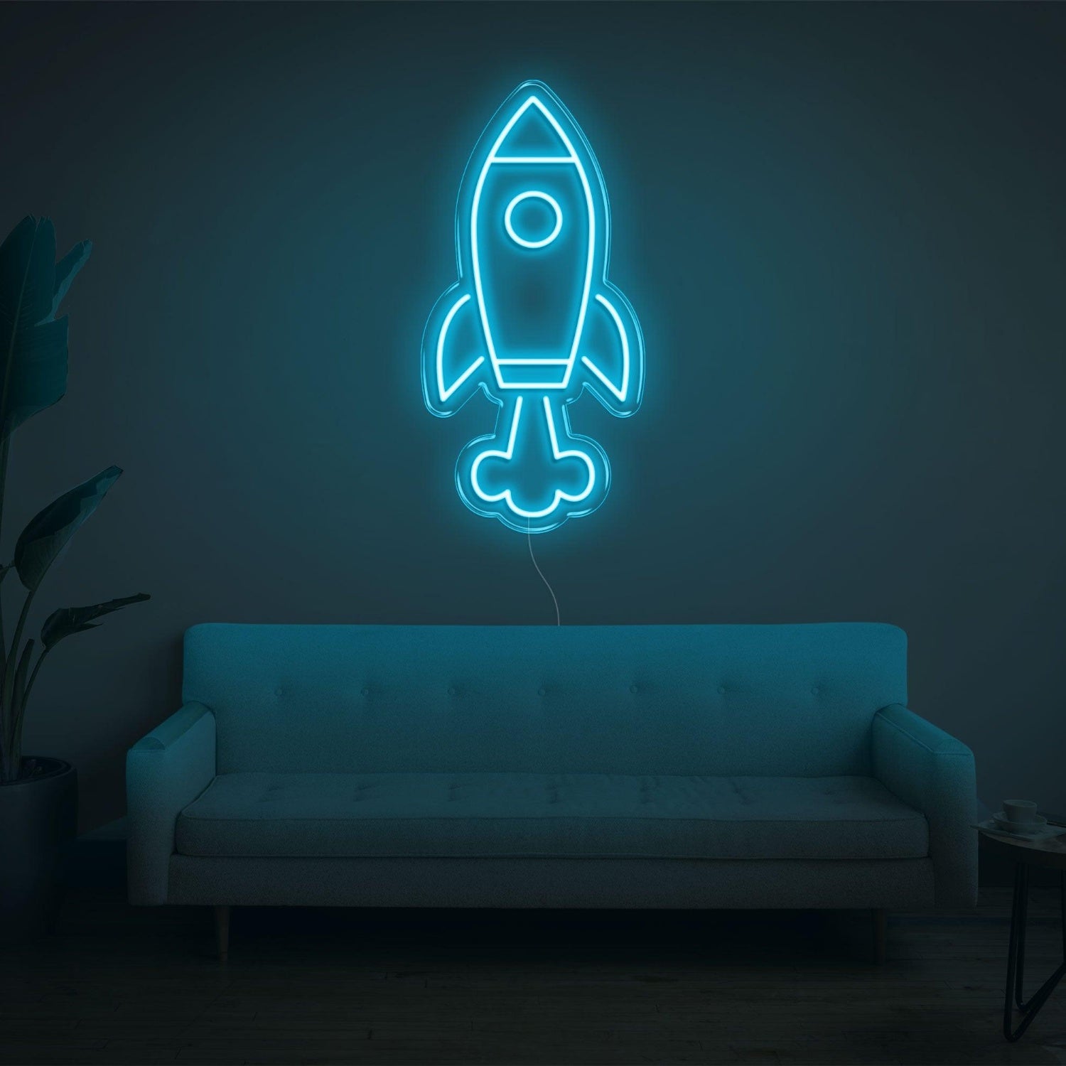 Blue Rocketship Led Neon Sign For Kids Room Home Decor | Shineneon