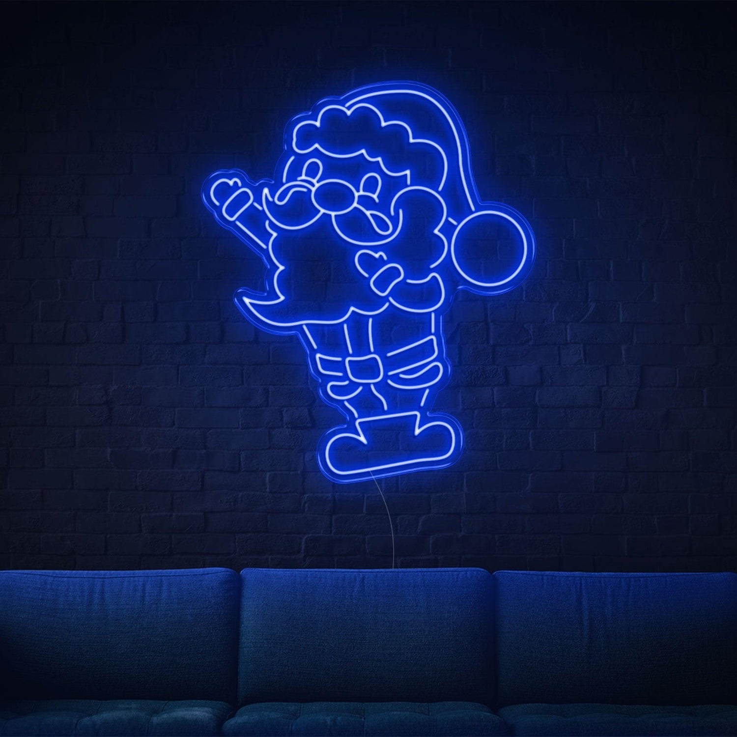 Blue Santa Cartoon Led Neon Sign For Home Christmas Decor | Shineneon