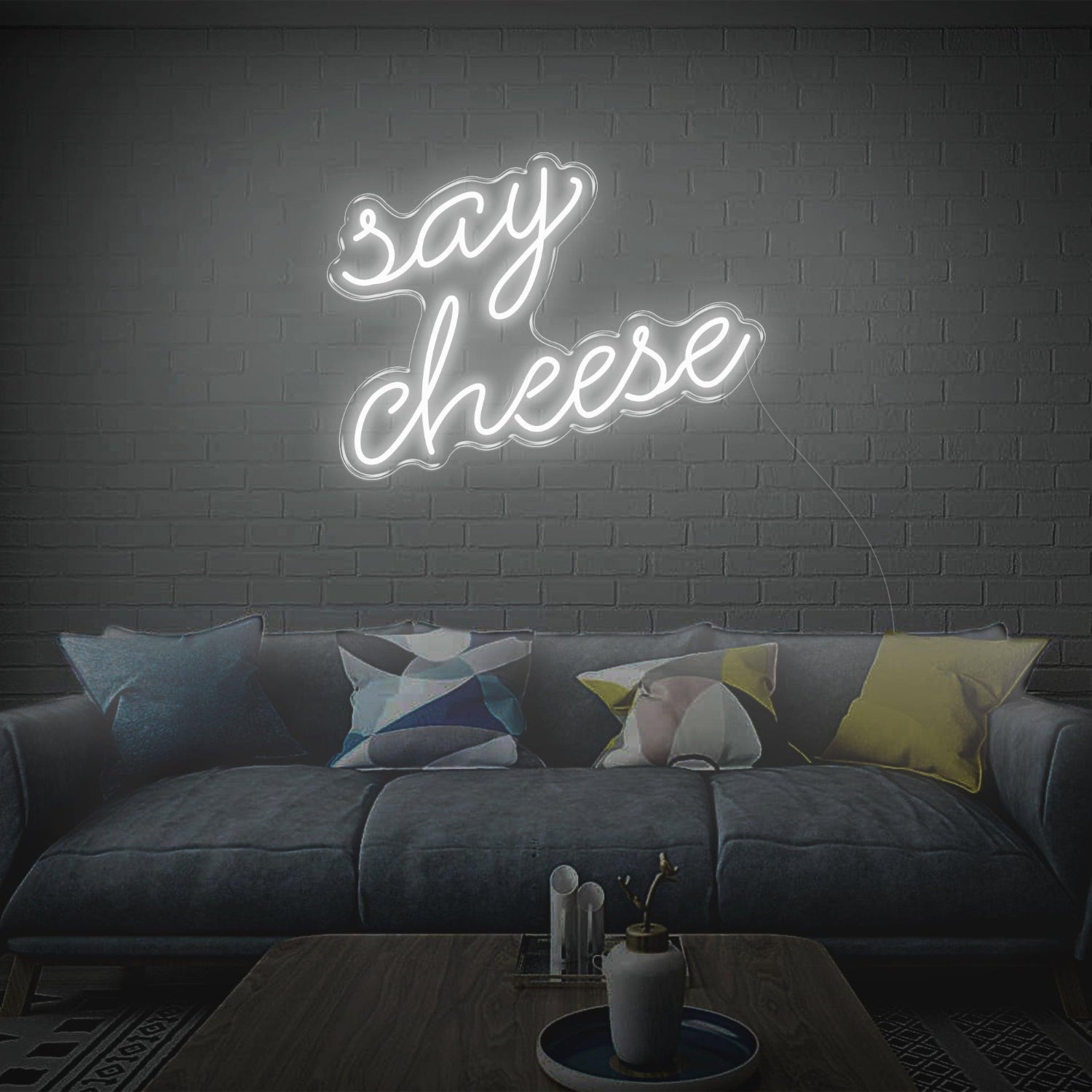 Blue Say Cheese Led Neon Sign For Living Room Home Wall Art | Shineneon