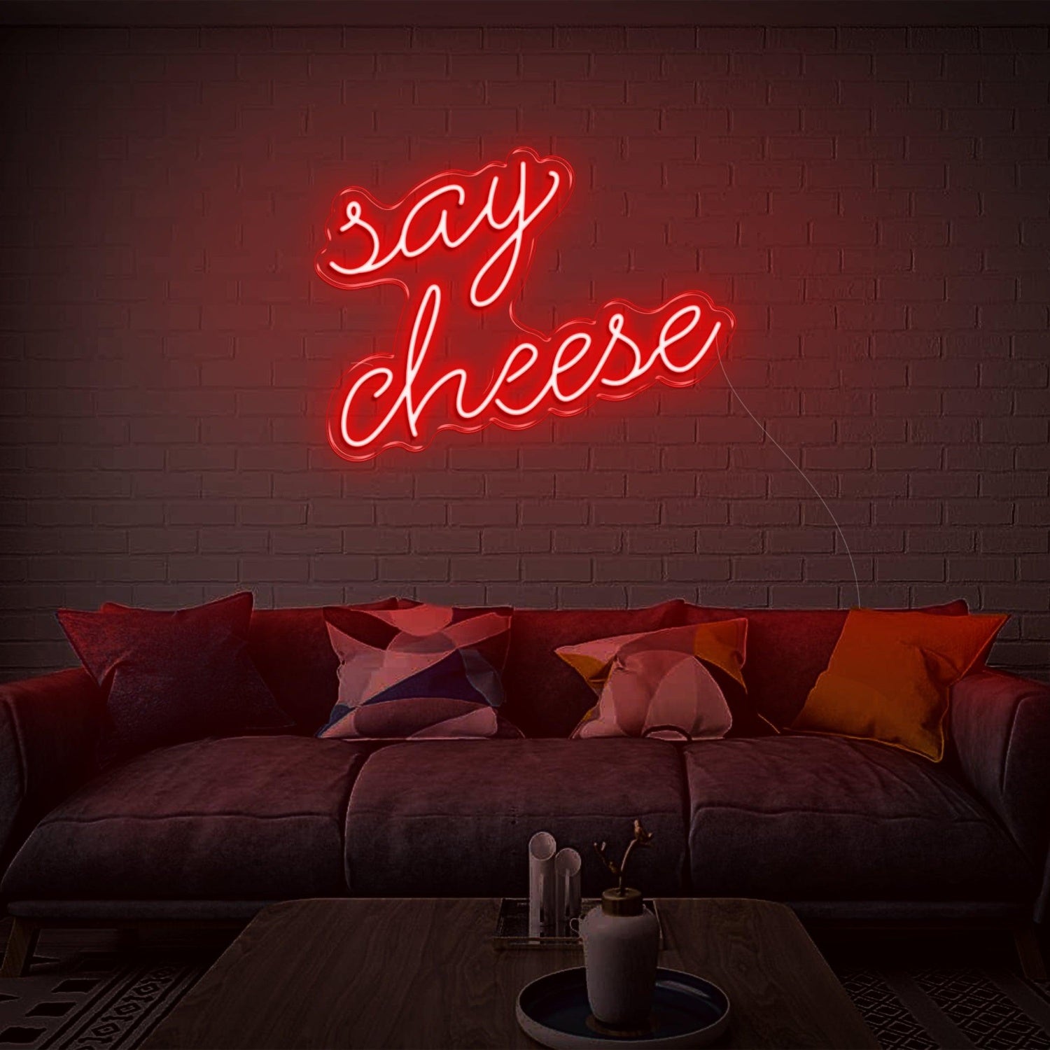 Blue Say Cheese Led Neon Sign For Living Room Home Wall Art | Shineneon