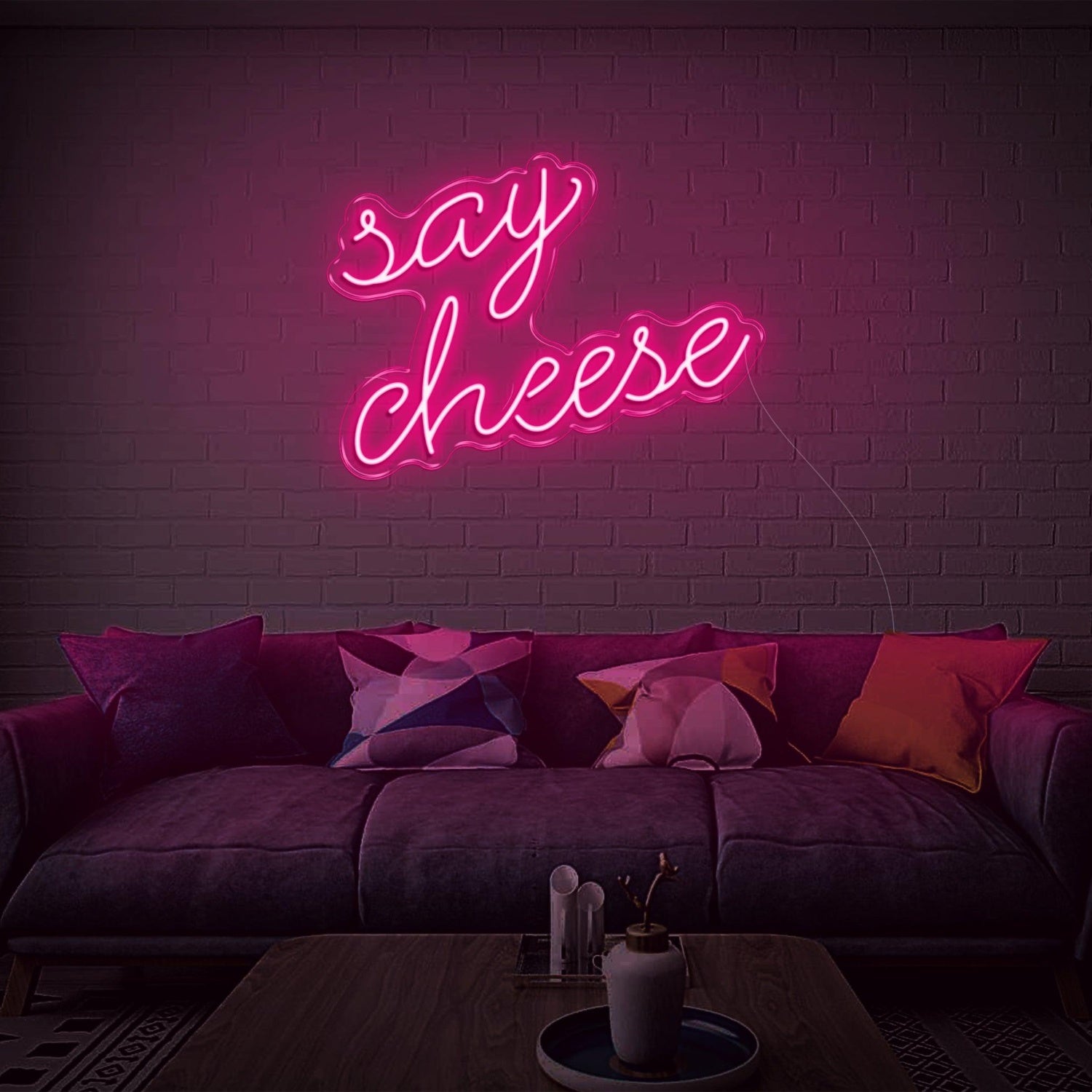 Blue Say Cheese Led Neon Sign For Living Room Home Wall Art | Shineneon
