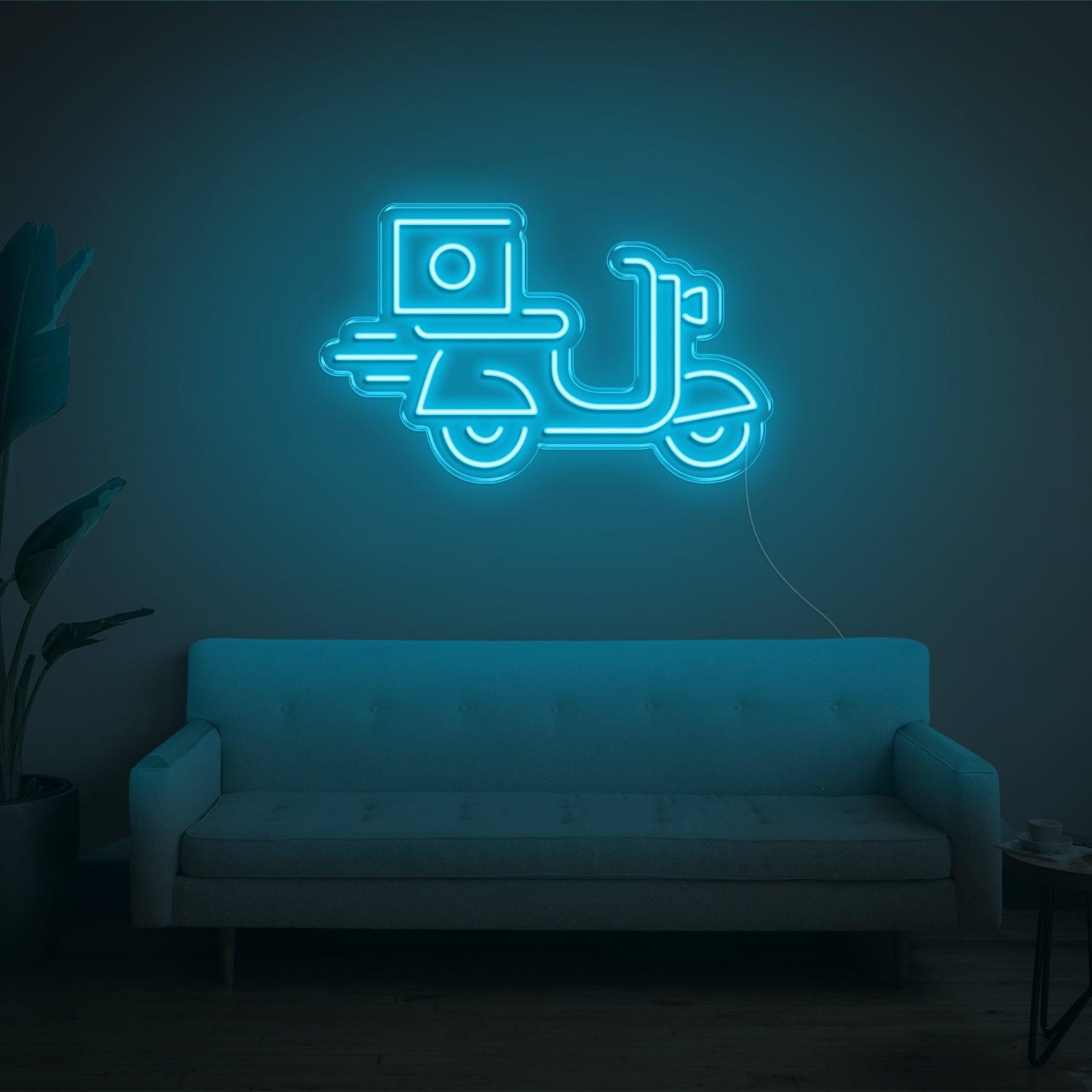 Blue Scooter Delivery Led Neon Sign For Home Decor | Shineneon