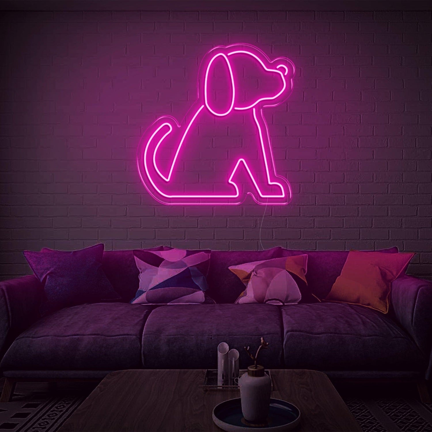 Blue Sitting Puppy Led Neon Sign For Indoor Wall Art | Shineneon